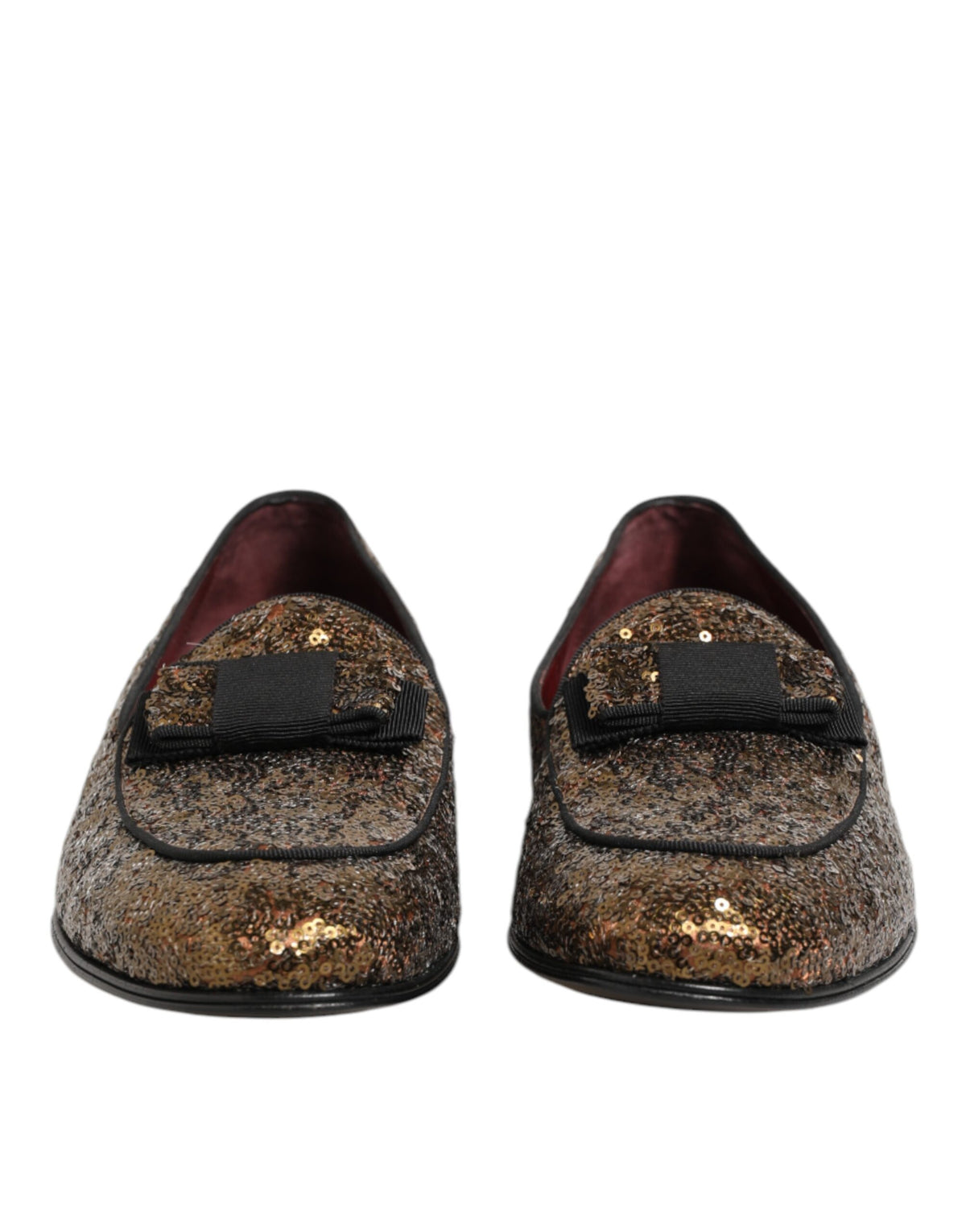 Dolce & Gabbana Gold Sequined Slip On Loafers Men Dress Men's Shoes