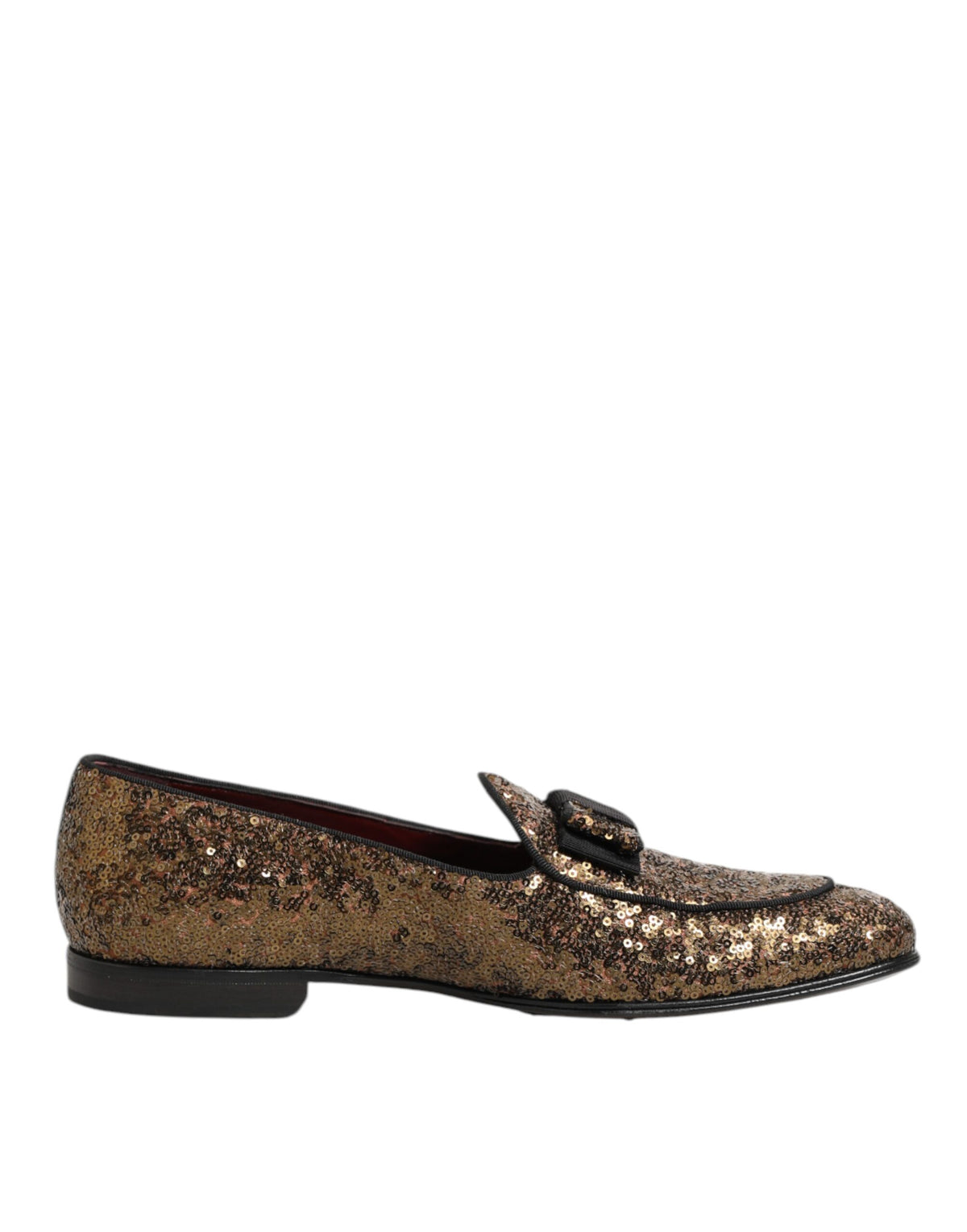 Dolce & Gabbana Gold Sequined Slip On Loafers Men Dress Men's Shoes