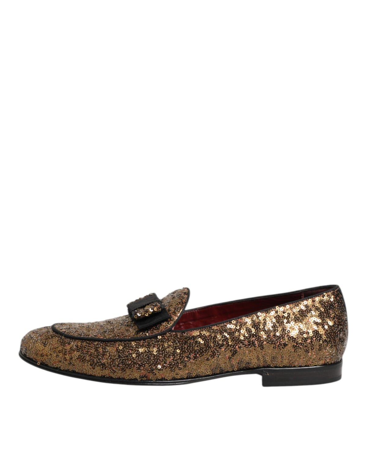 Dolce & Gabbana Gold Sequined Slip On Loafers Men Dress Men's Shoes