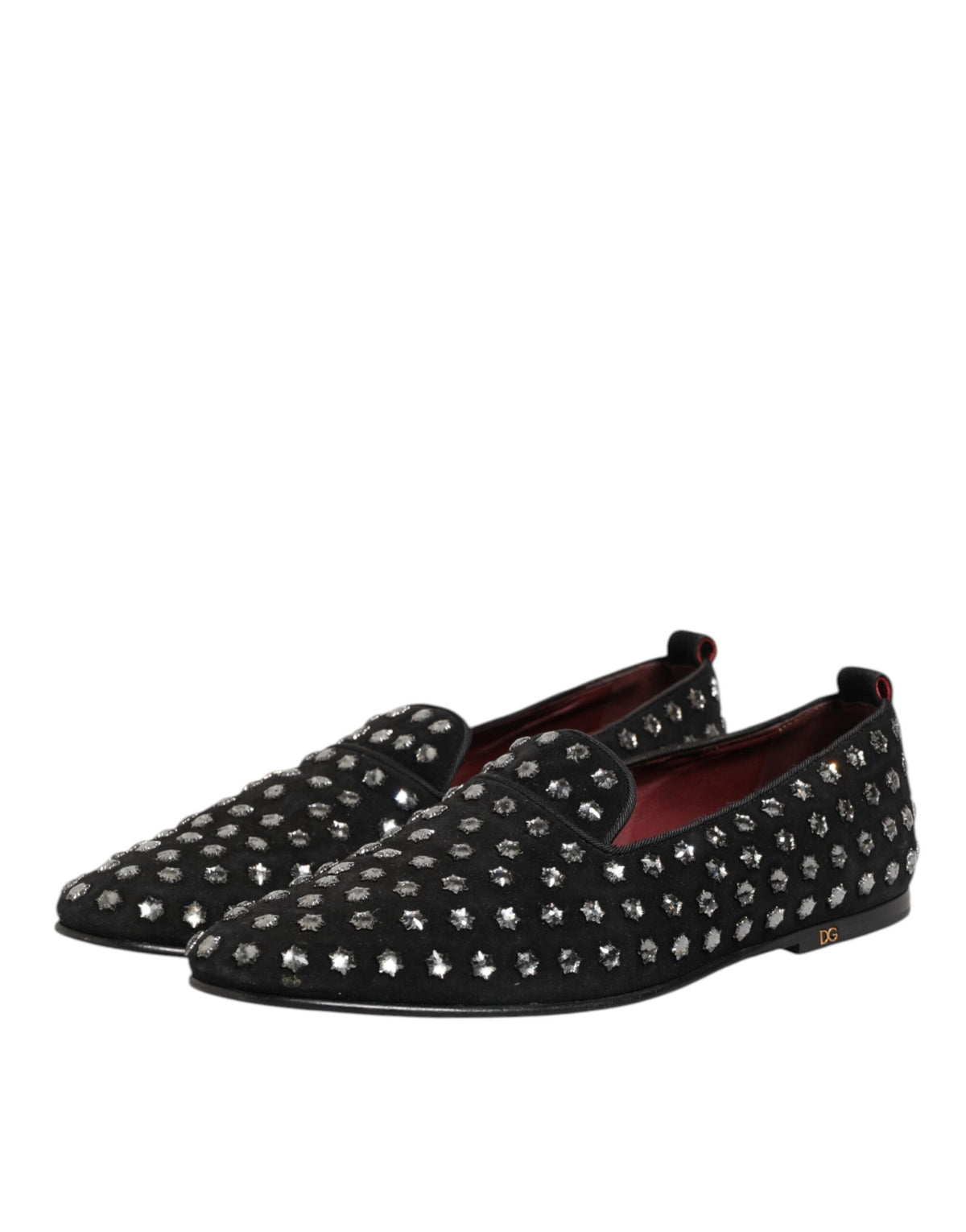Dolce & Gabbana Black Crystal Embellished Loafers Dress Men's Shoes (Pre-Owned)