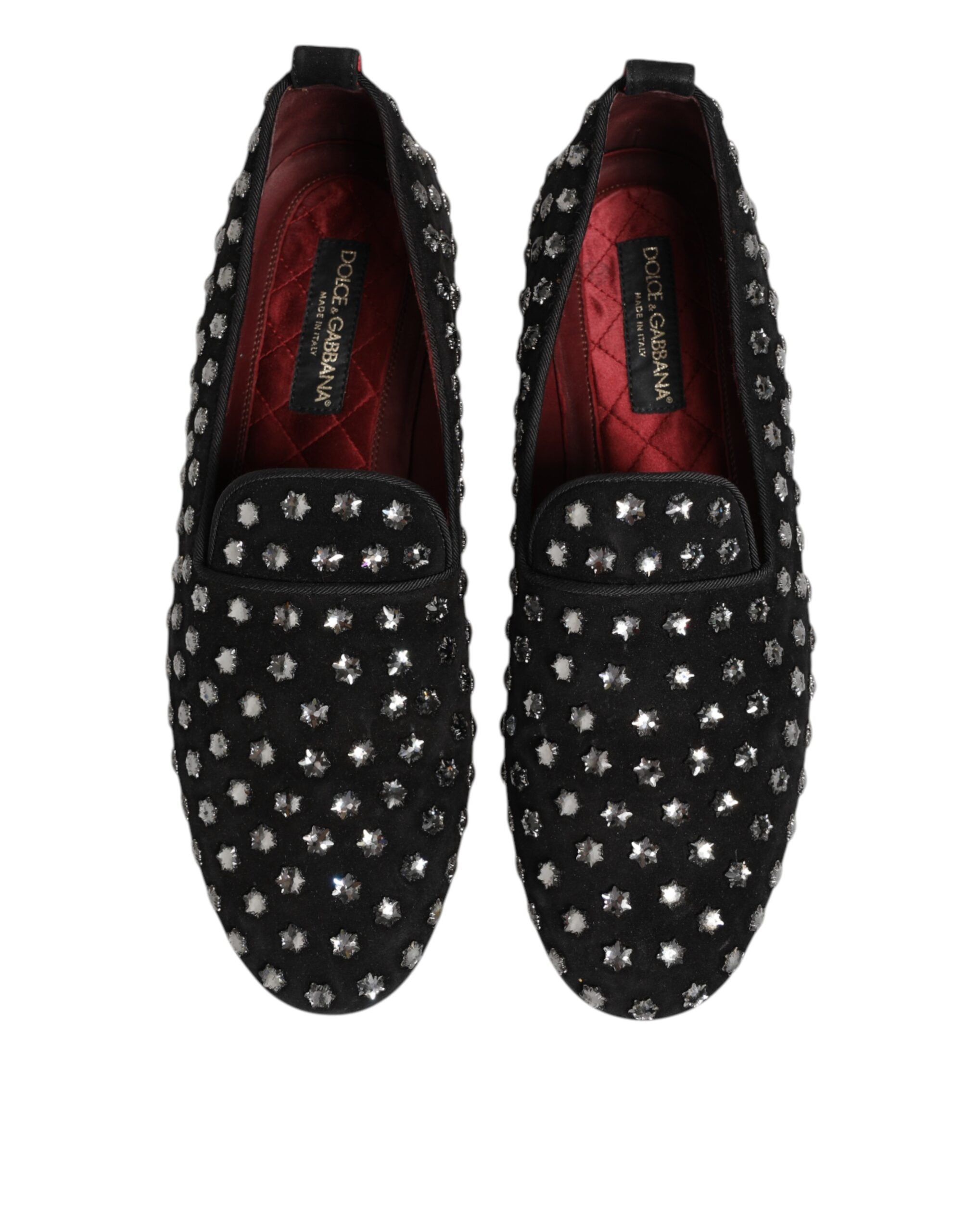 Dolce & Gabbana Black Crystal Embellished Loafers Dress Men's Shoes (Pre-Owned)
