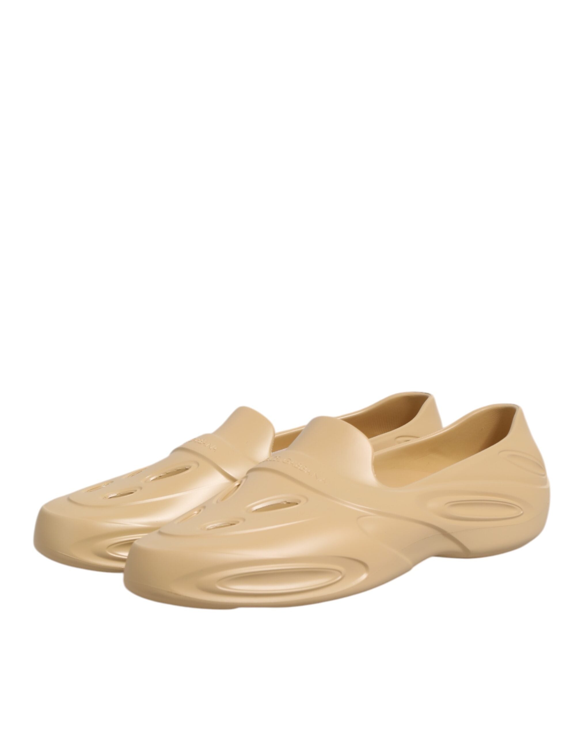 Dolce & Gabbana Beige Rubber Slides Low Top Sneakers Men's Shoes