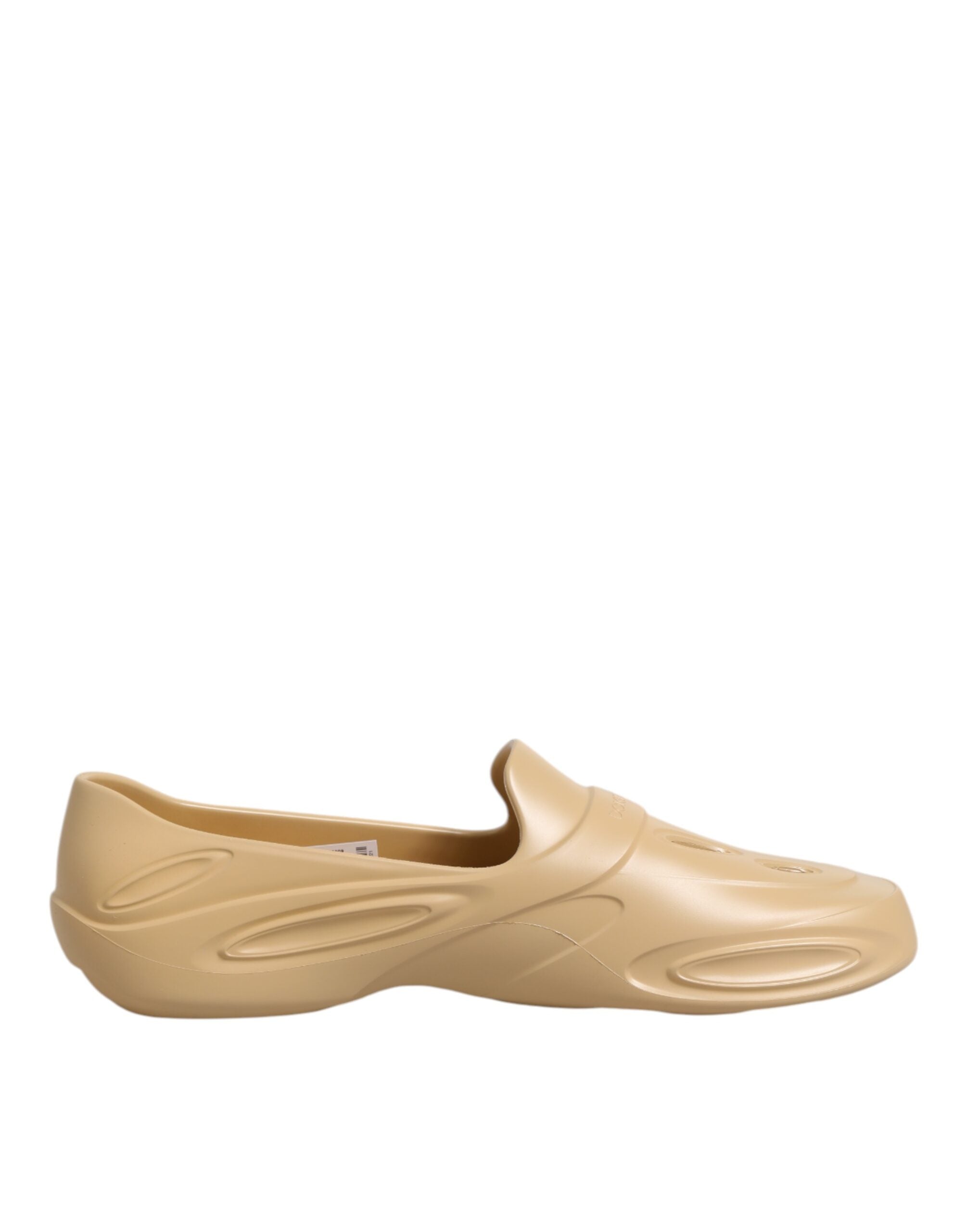 Dolce & Gabbana Beige Rubber Slides Low Top Sneakers Men's Shoes