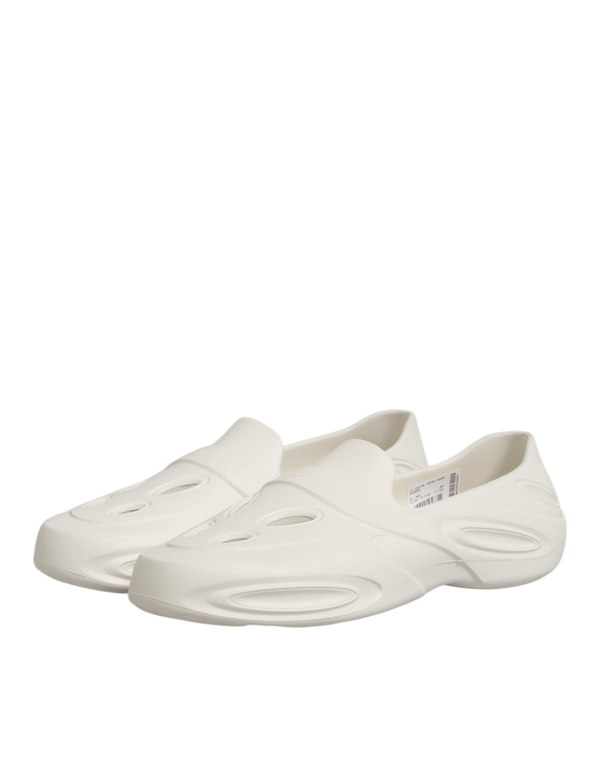 Dolce & Gabbana White Rubber Slides Low Top Sneakers Men's Shoes