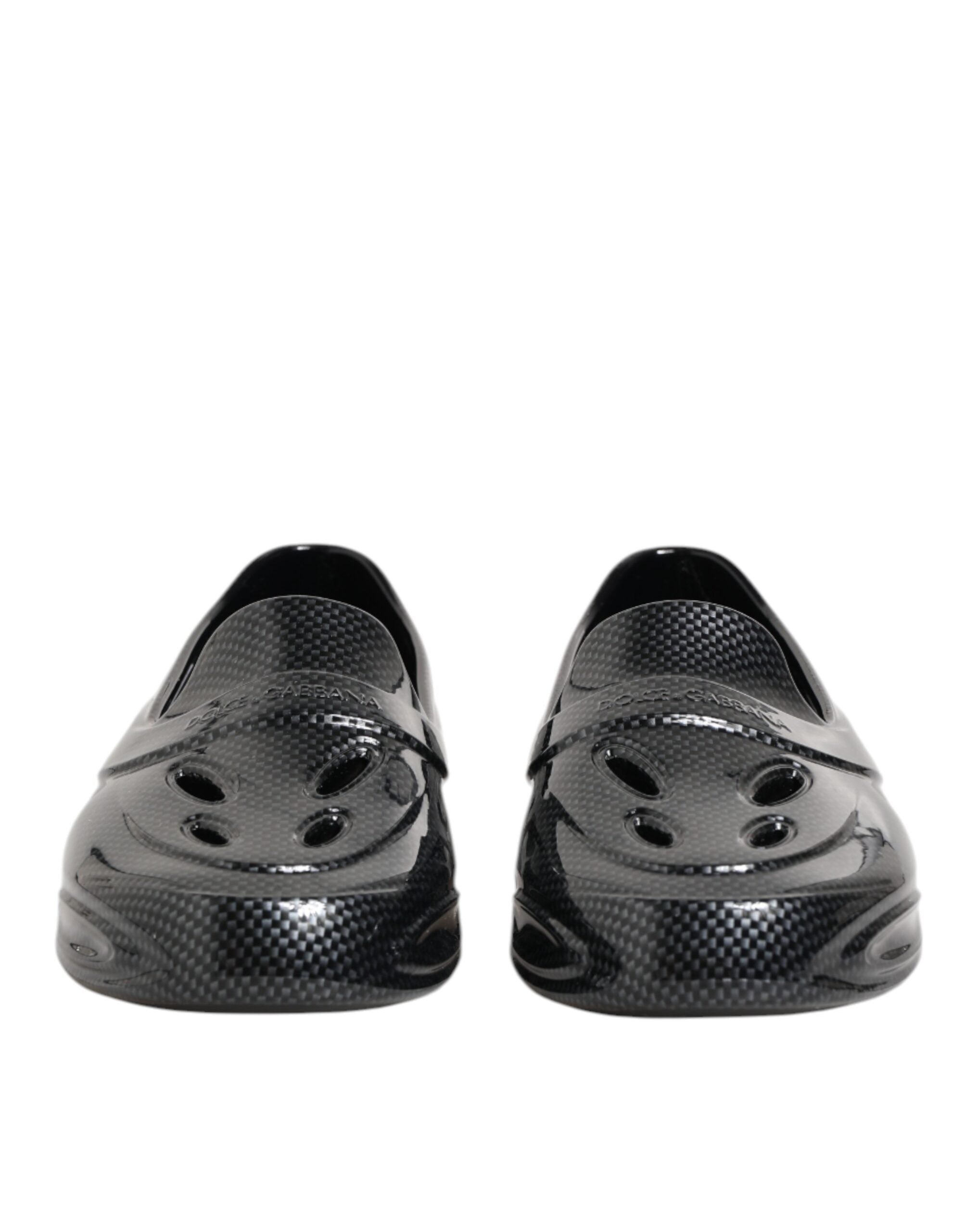 Dolce & Gabbana Black Rubber Slides Low Top Sneakers Men's Shoes