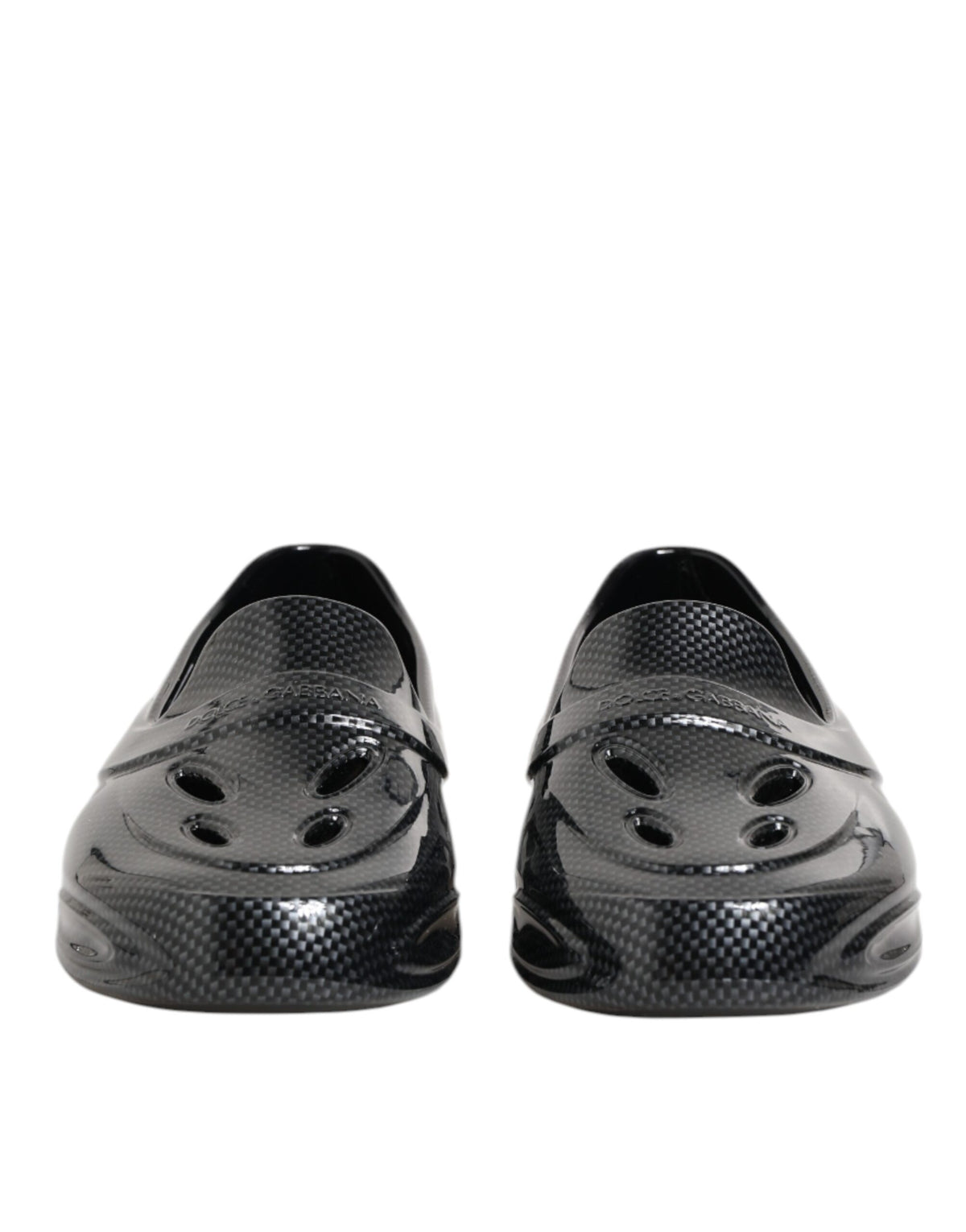Dolce & Gabbana Black Rubber Slides Low Top Sneakers Men's Shoes