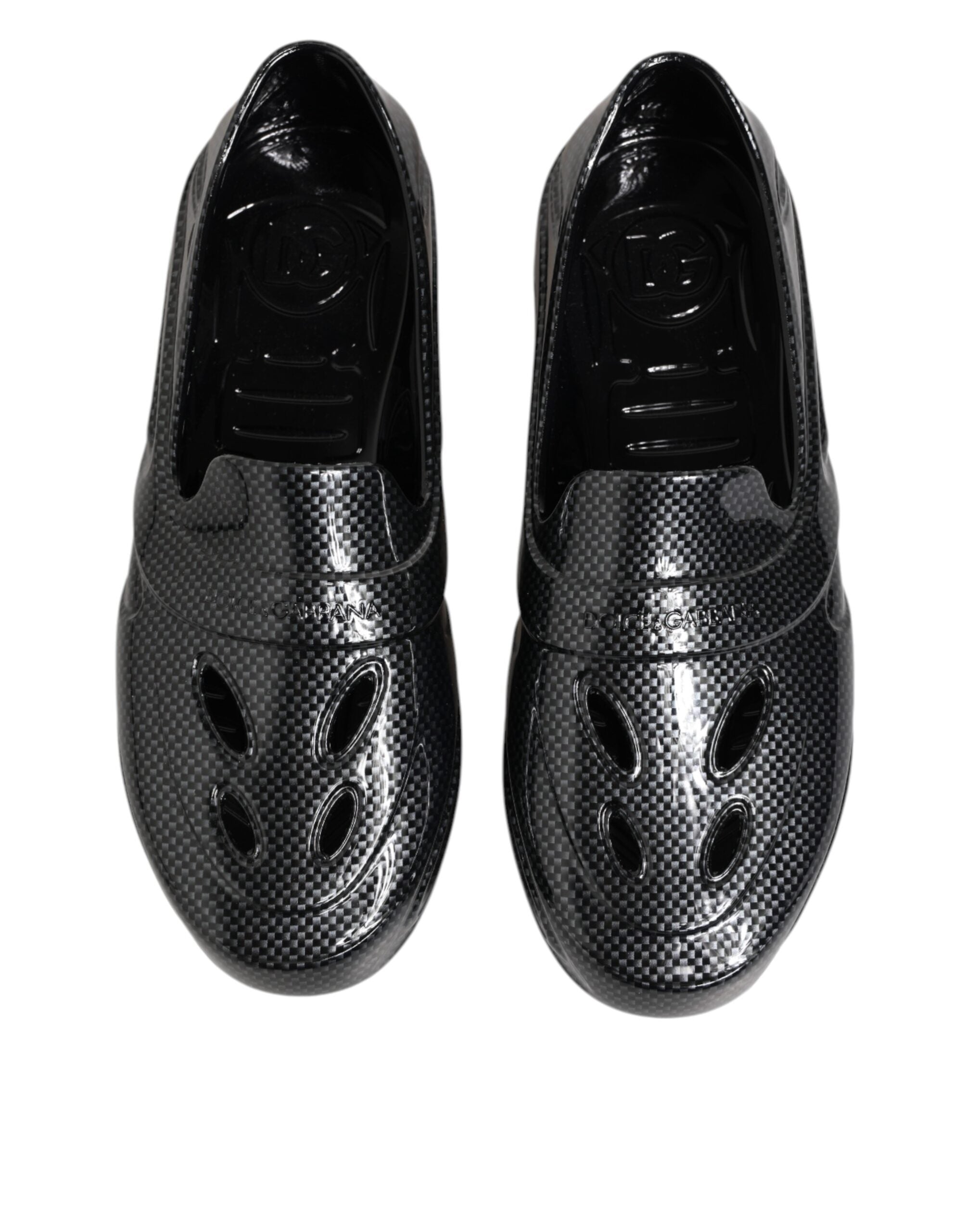 Dolce & Gabbana Black Rubber Slides Low Top Sneakers Men's Shoes