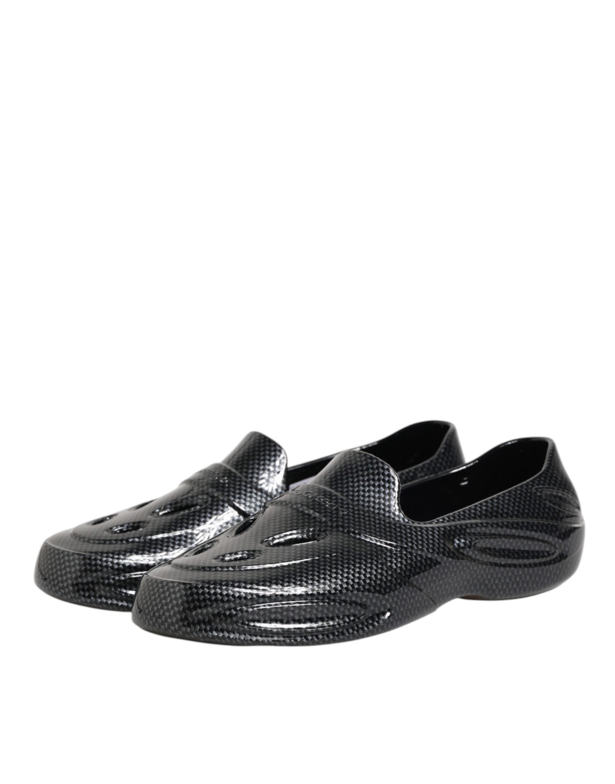 Dolce & Gabbana Black Rubber Slides Low Top Sneakers Men's Shoes