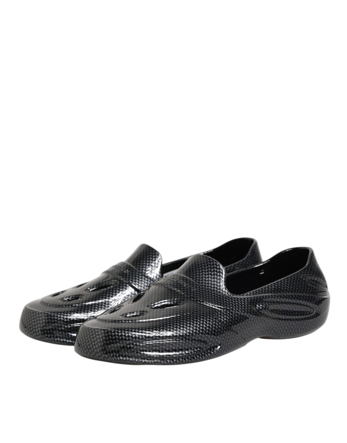 Dolce & Gabbana Black Rubber Slides Low Top Sneakers Men's Shoes