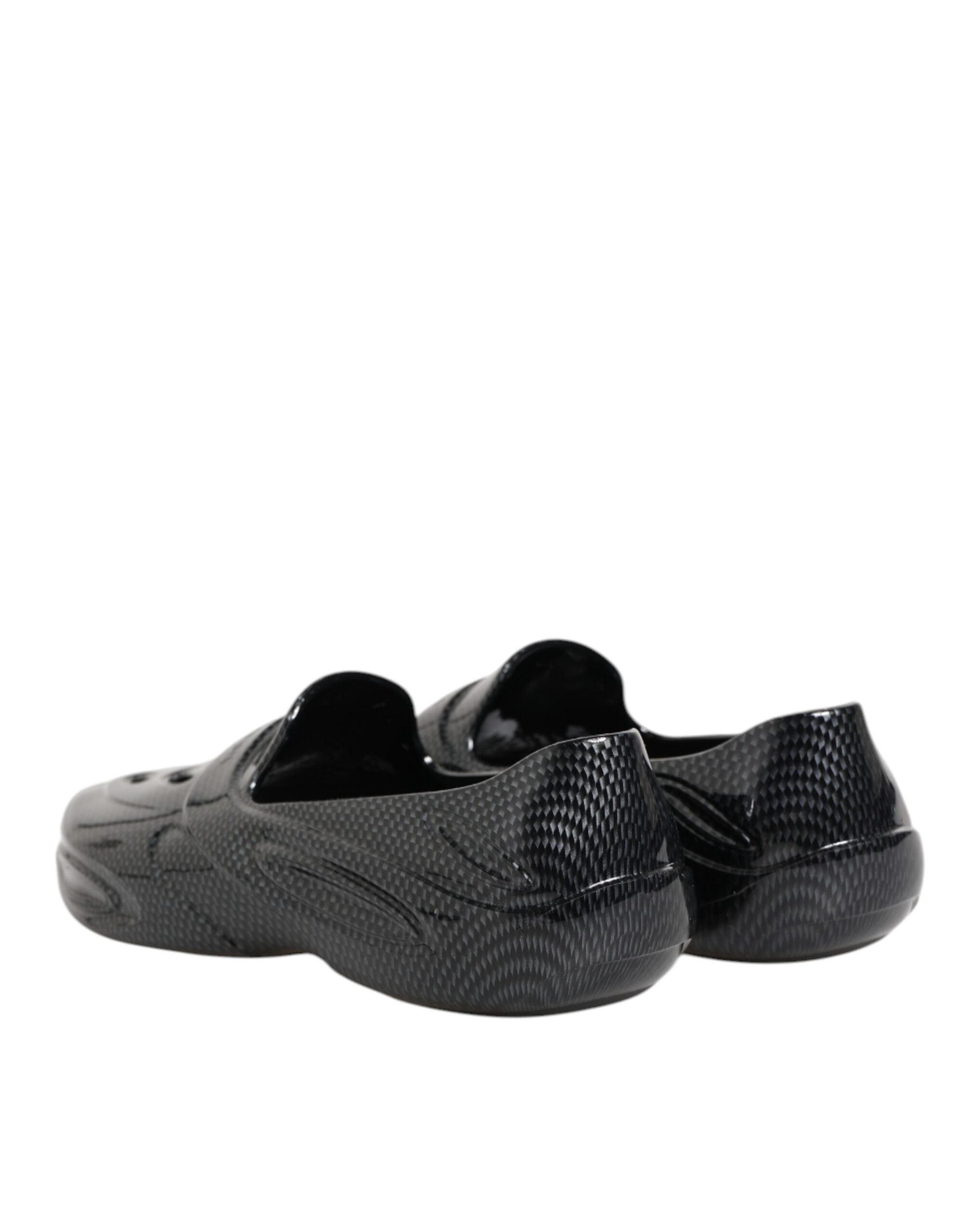 Dolce & Gabbana Black Rubber Slides Low Top Sneakers Men's Shoes
