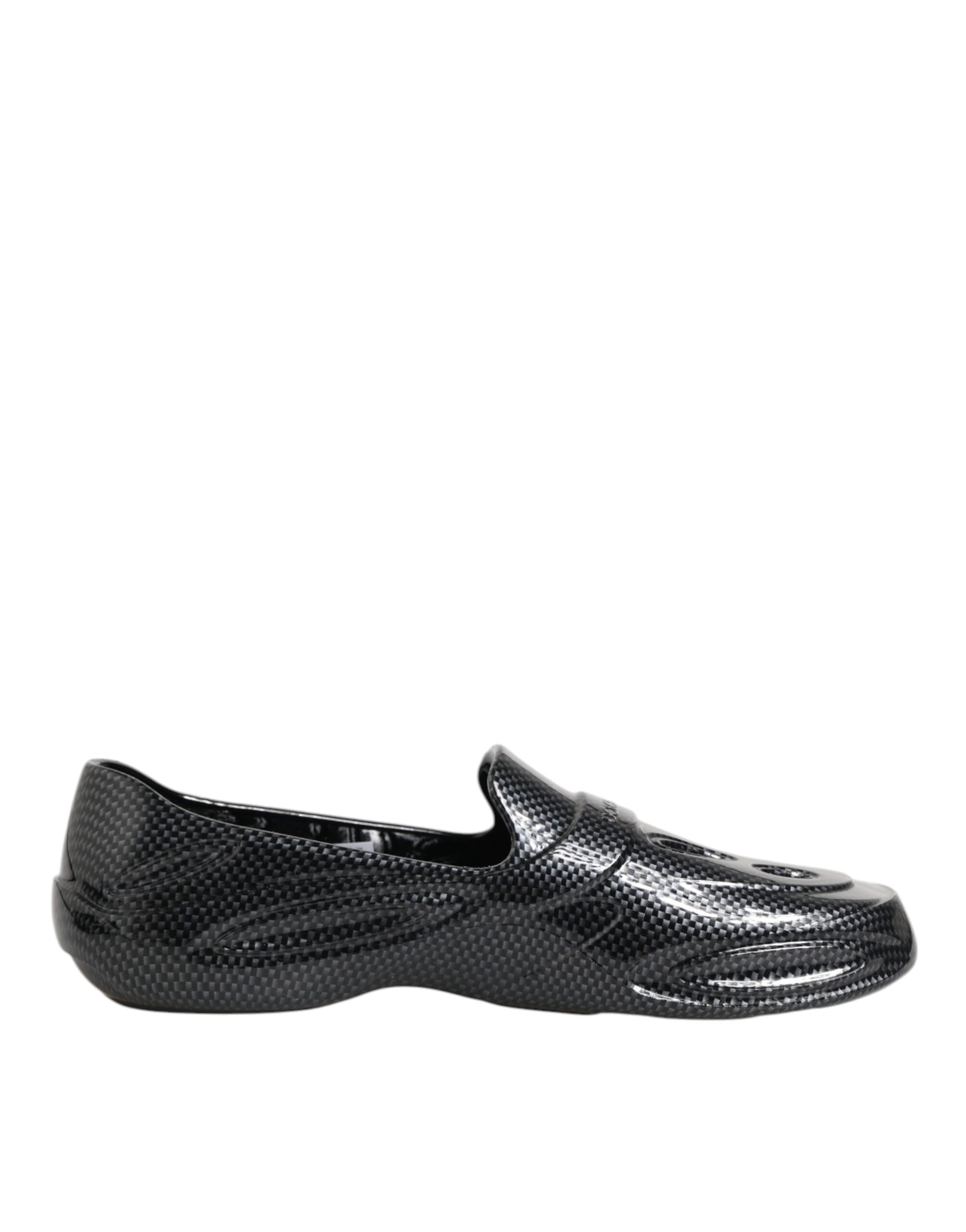 Dolce & Gabbana Black Rubber Slides Low Top Sneakers Men's Shoes