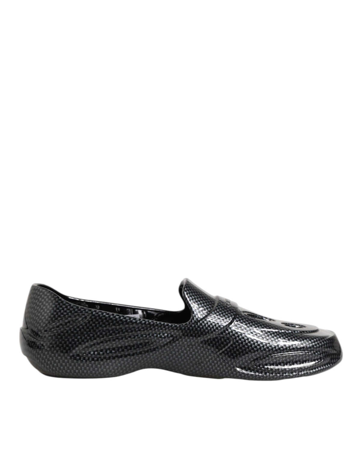 Dolce & Gabbana Black Rubber Slides Low Top Sneakers Men's Shoes