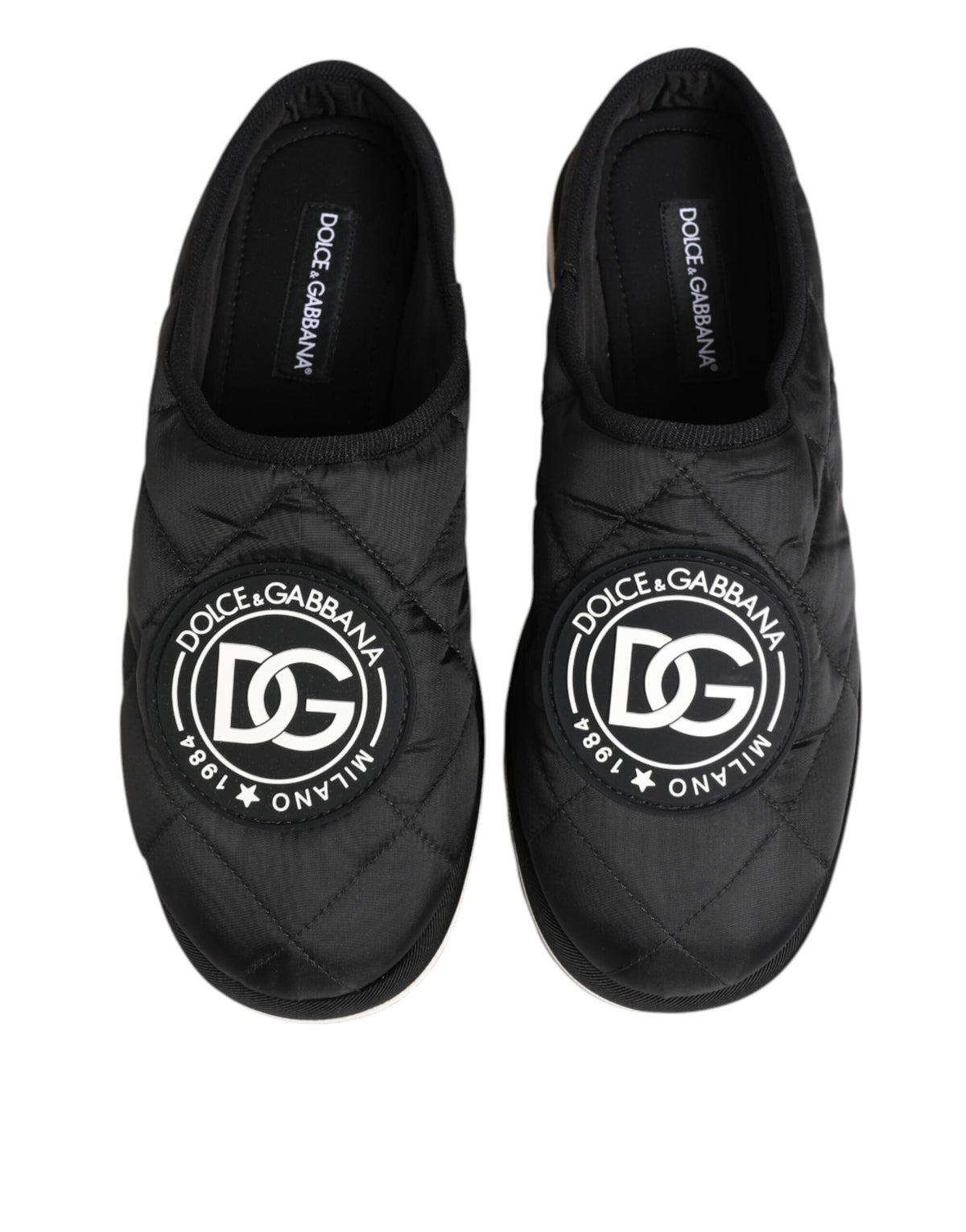 Dolce & Gabbana Black Nylon Low Top Slip On Sneaker Men's Shoes