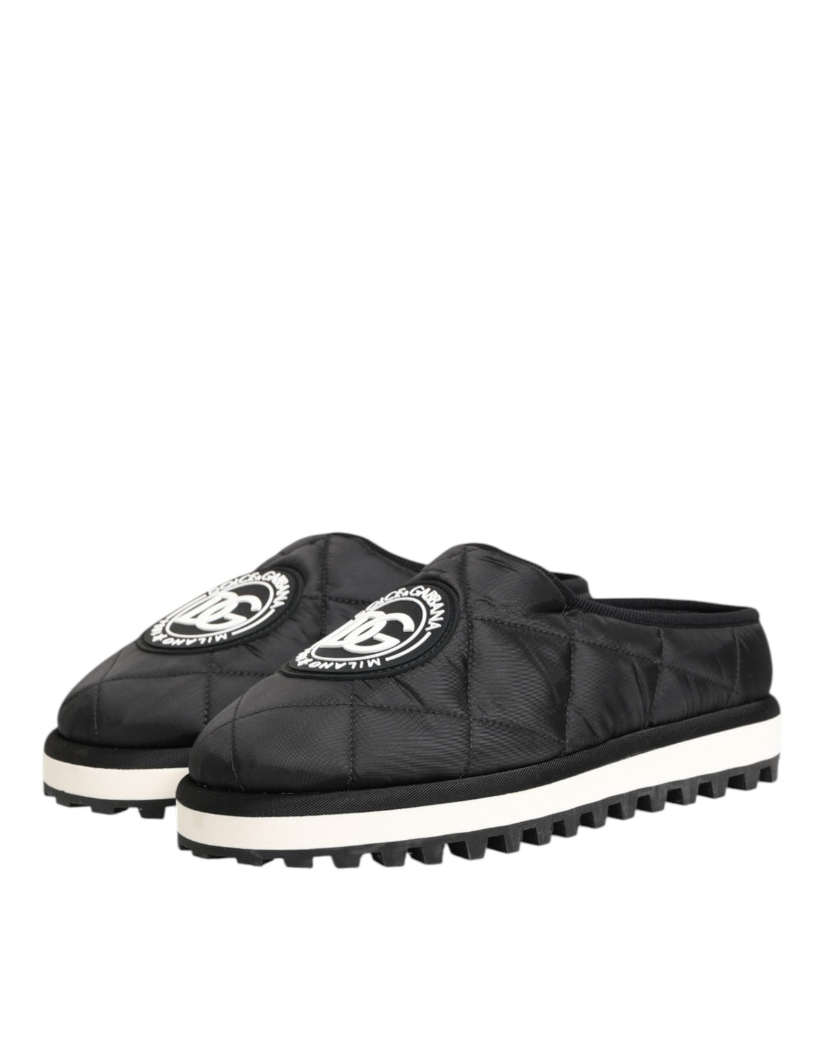 Dolce & Gabbana Black Nylon Low Top Slip On Sneaker Men's Shoes