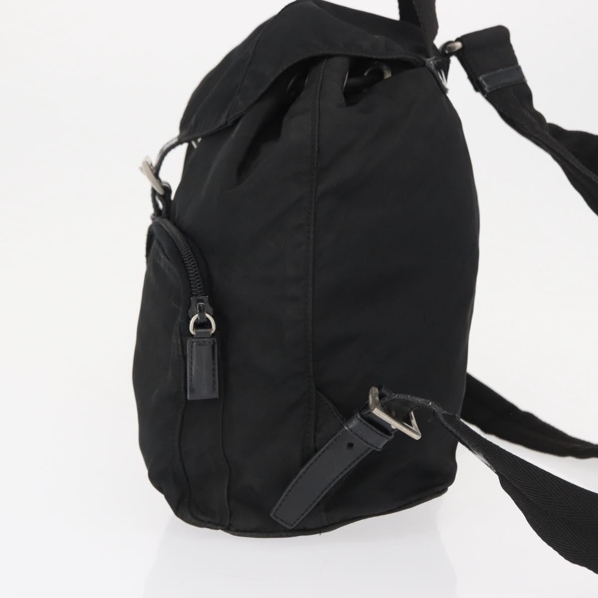 Prada Double Front Pocket Tessuto Black Nylon Backpack Bag (Pre-Owned)