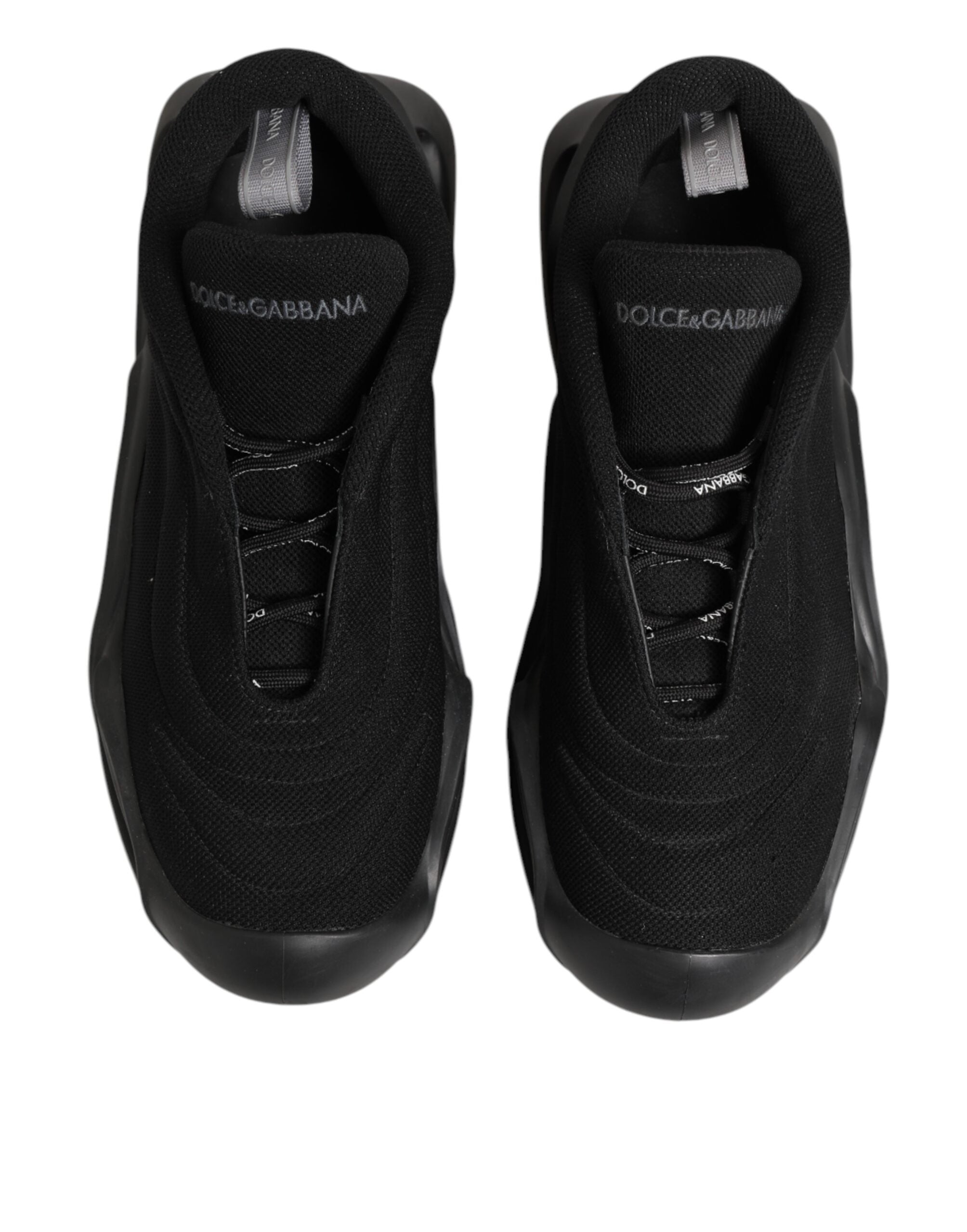 Dolce & Gabbana Black Lace Up Wave Low Top Men Sneaker Men's Shoes