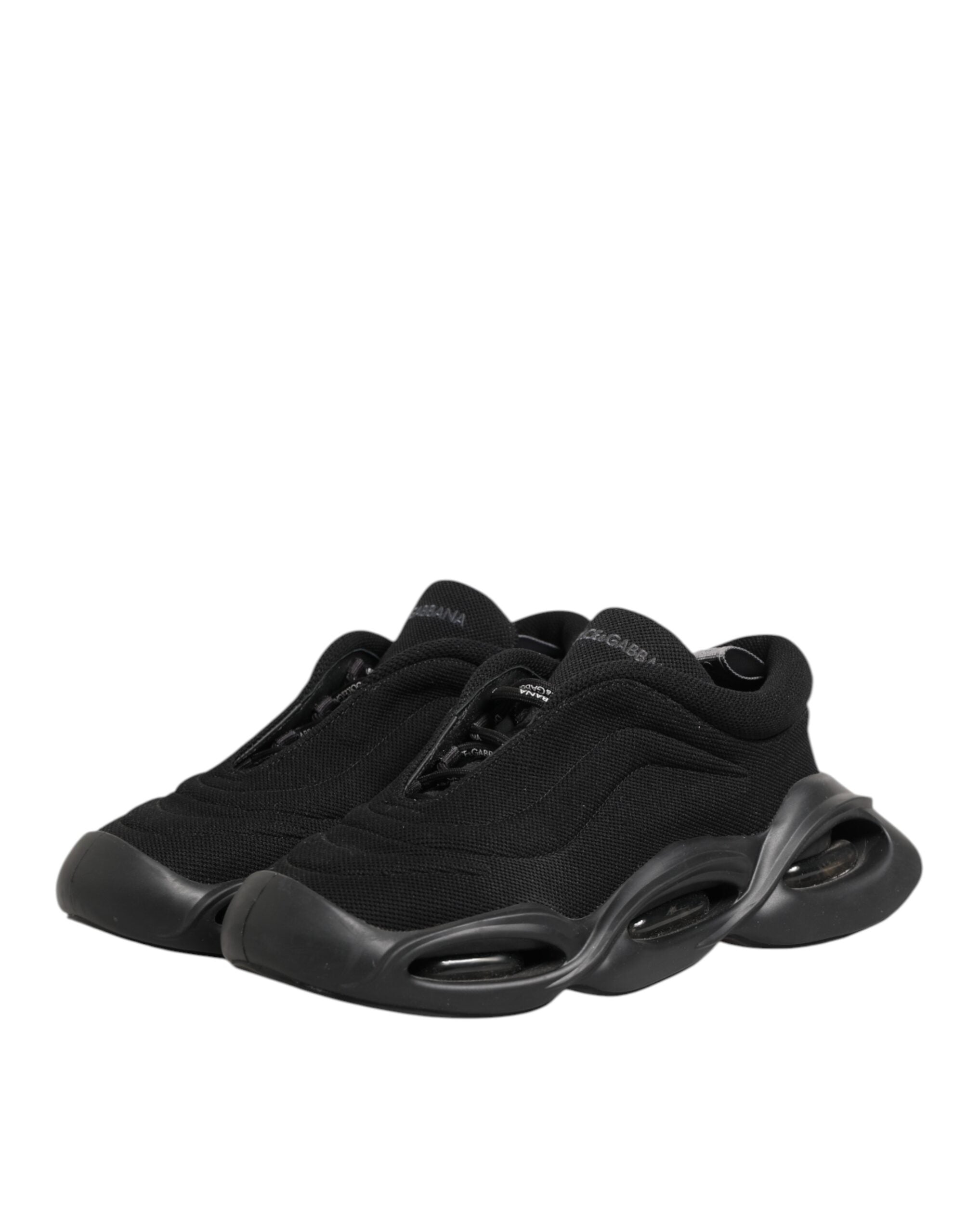 Dolce & Gabbana Black Lace Up Wave Low Top Men Sneaker Men's Shoes