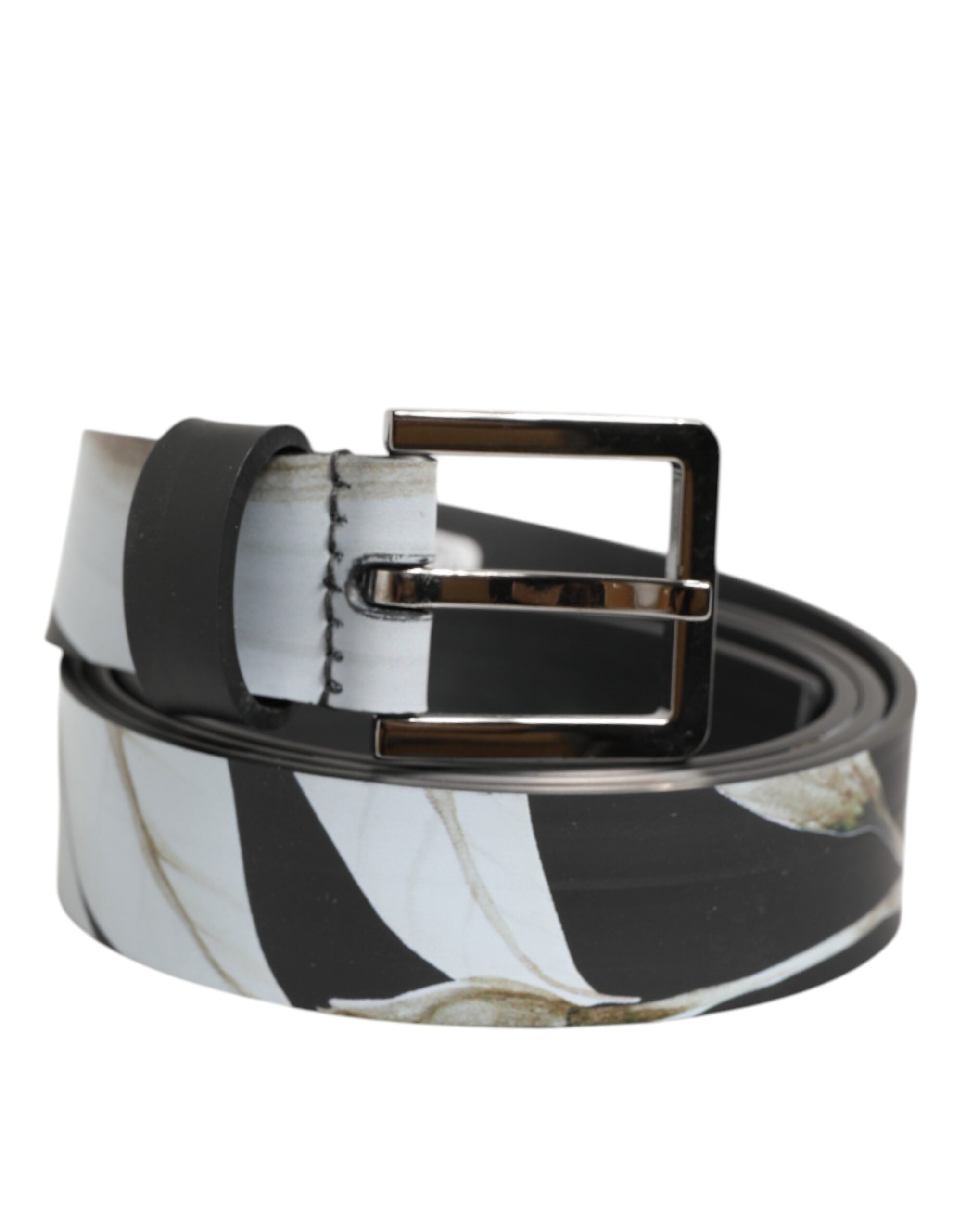 Dolce & Gabbana Multicolor PVC Floral Silver Buckle Men Men's Belt