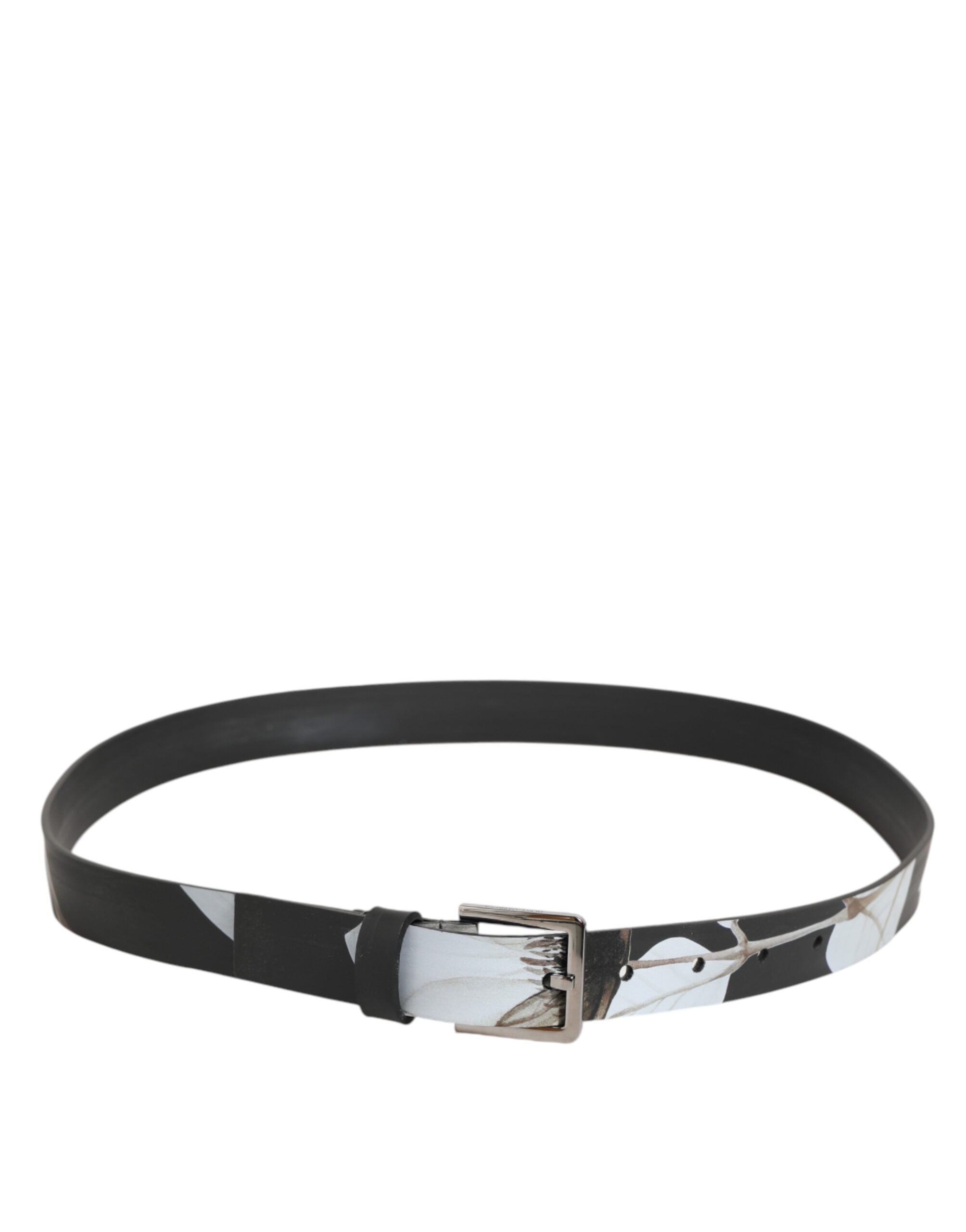 Dolce & Gabbana Multicolor PVC Floral Silver Buckle Men Men's Belt