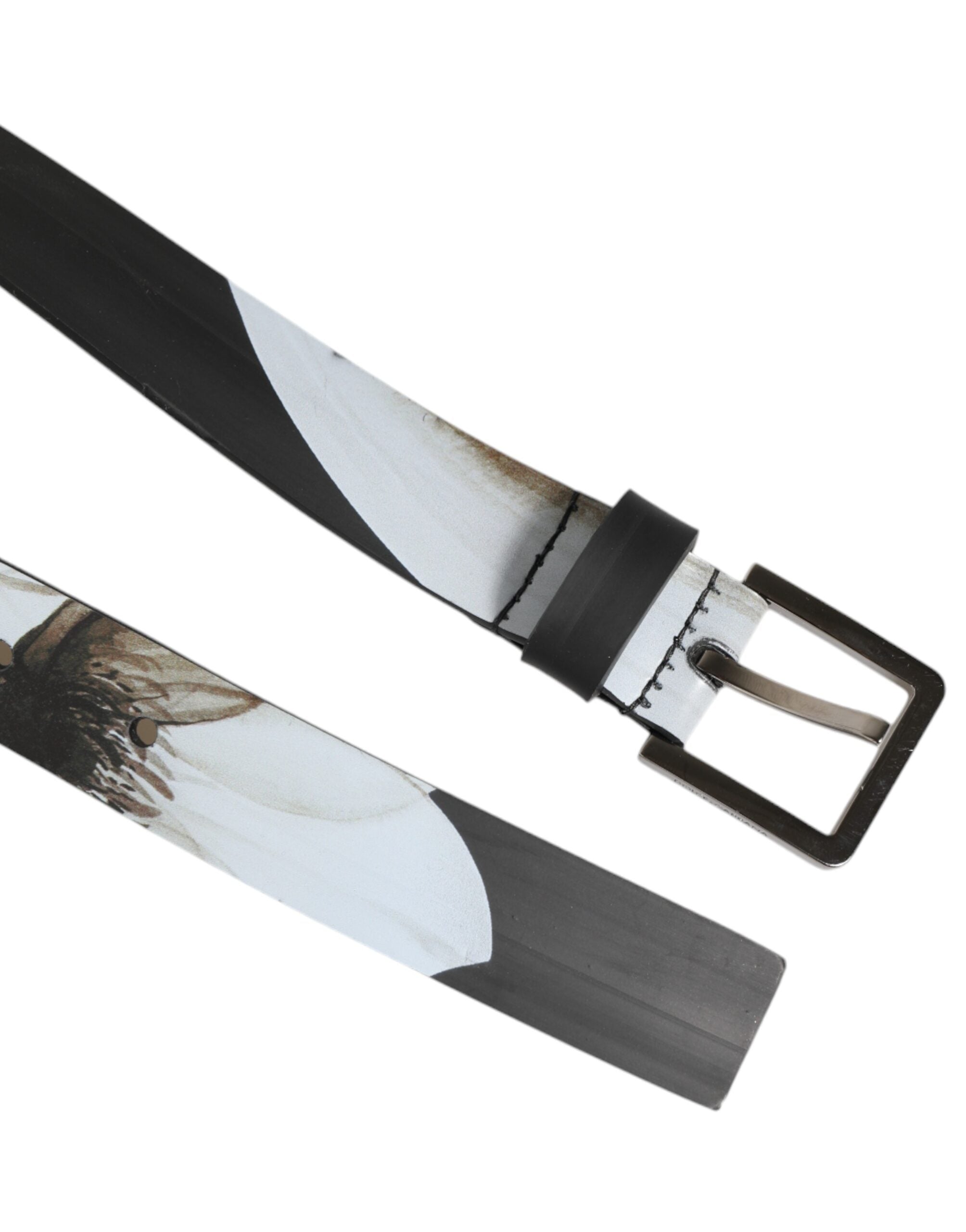 Dolce & Gabbana Multicolor PVC Floral Silver Buckle Men Men's Belt