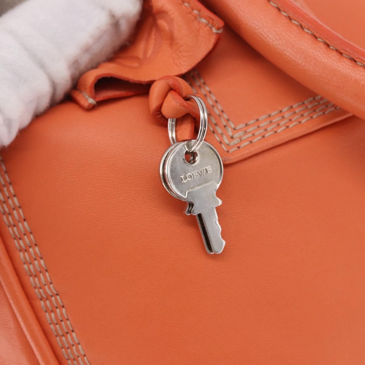 Loewe Anagram Leather Orange Leather Handbag (Pre-Owned)