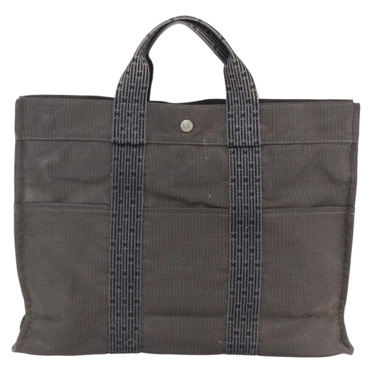 Hermes Fourre Tout Tote Canvas Gray Canvas Tote Bag Bag (Pre-Owned)