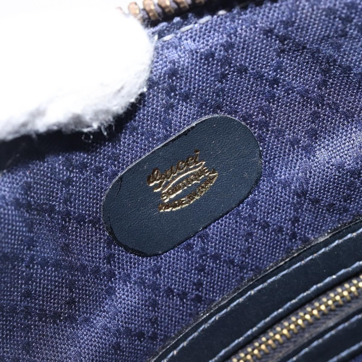 Gucci Vintage Web Boston Gg Canvas Navy Canvas Handbag (Pre-Owned)