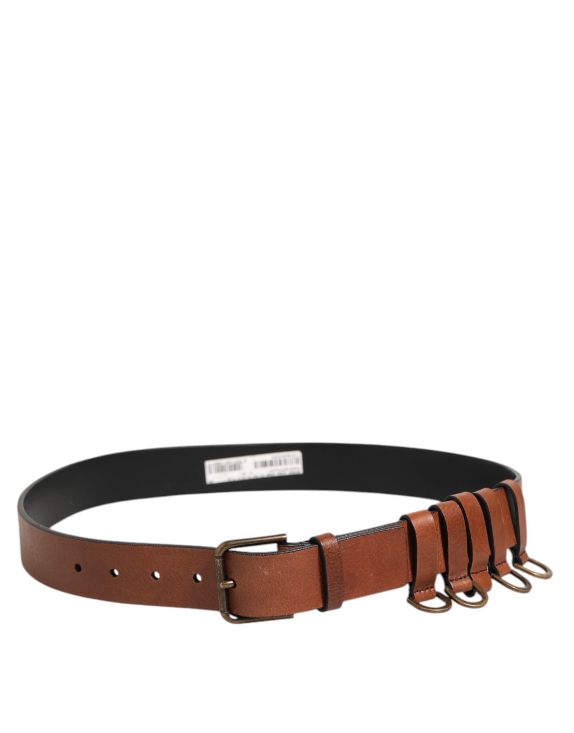 Dolce & Gabbana Brown Classic Gold Metal Logo Buckle Men Men's Belt