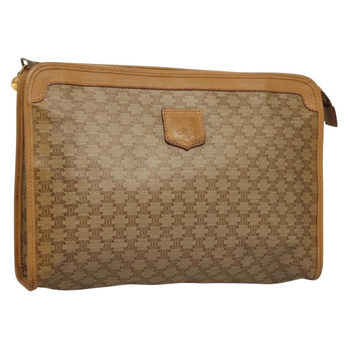 Celine Macadam Pochette Clutch Beige Pvc Clutche & Pouche Bag (Pre-Owned)