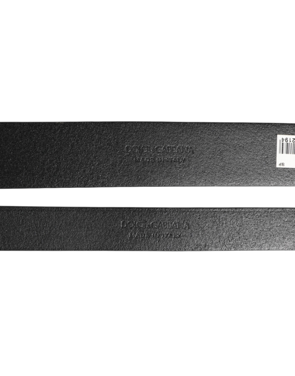 Dolce & Gabbana Black Double Strap Leather Brass Buckle Men's Belt