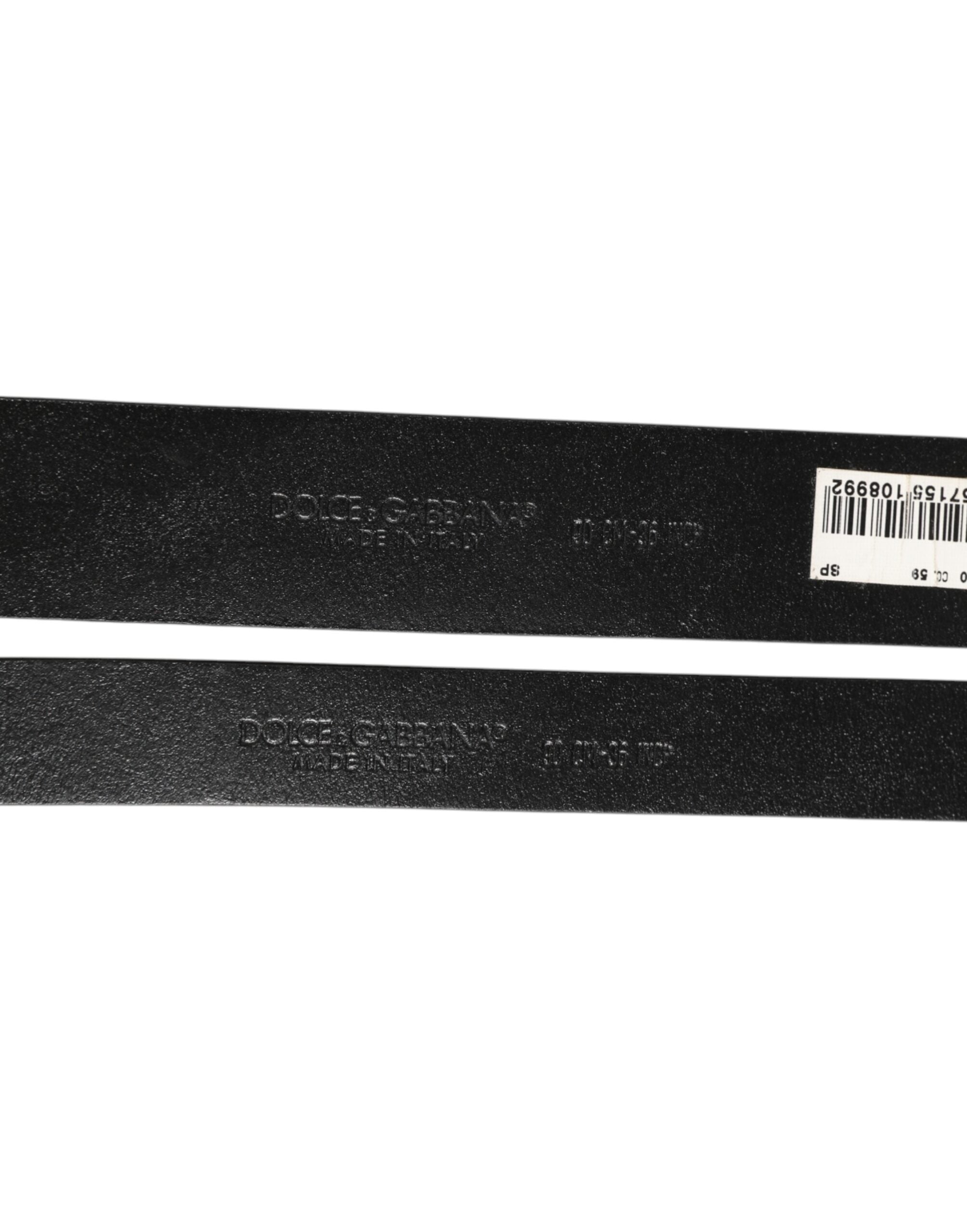 Dolce & Gabbana Black Double Strap Leather Silver Buckle Men's Belt