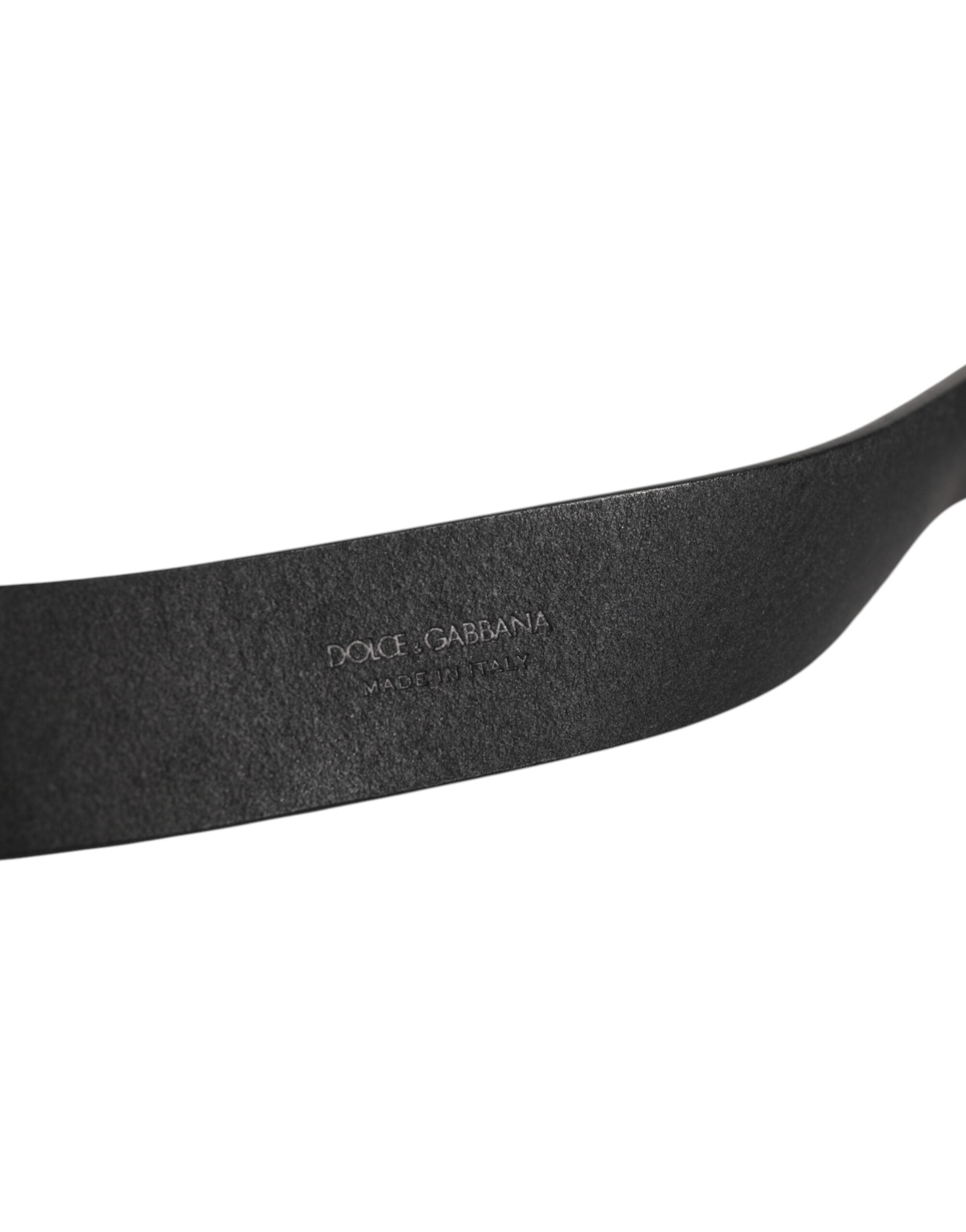 Dolce & Gabbana Black Leather Metal Buckle Classic Men Men's Belt