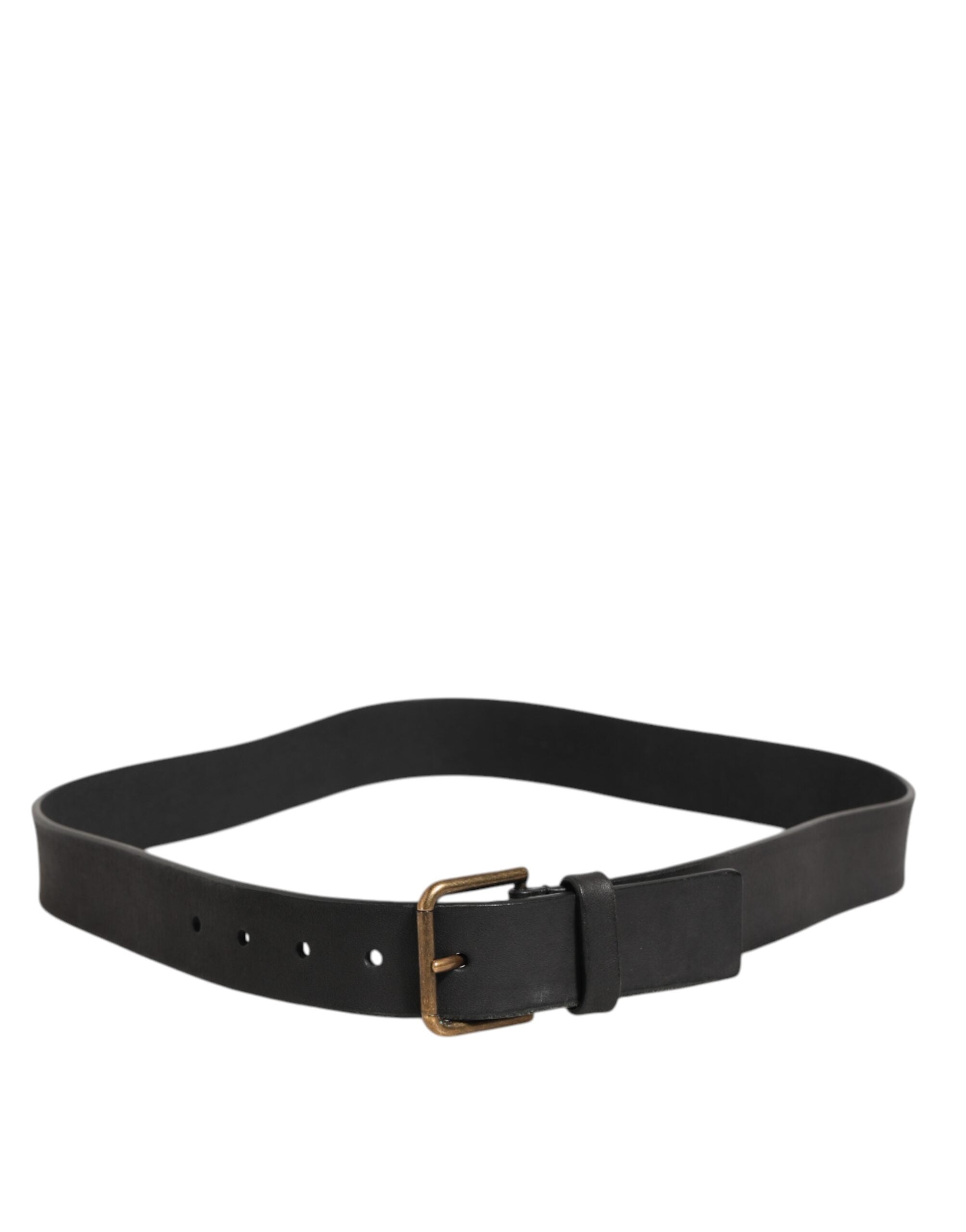 Dolce & Gabbana Black Leather Metal Buckle Classic Men Men's Belt
