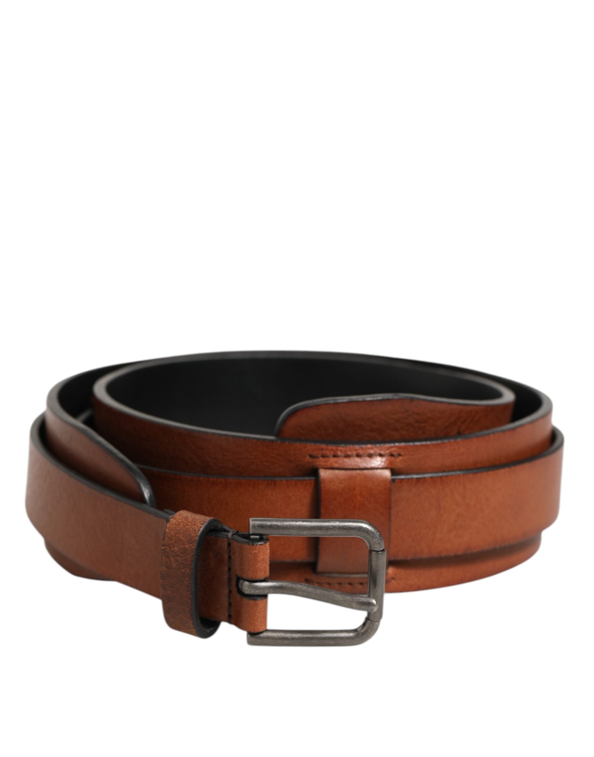 Dolce & Gabbana Brown Classic Gold Metal Logo Buckle Men Men's Belt