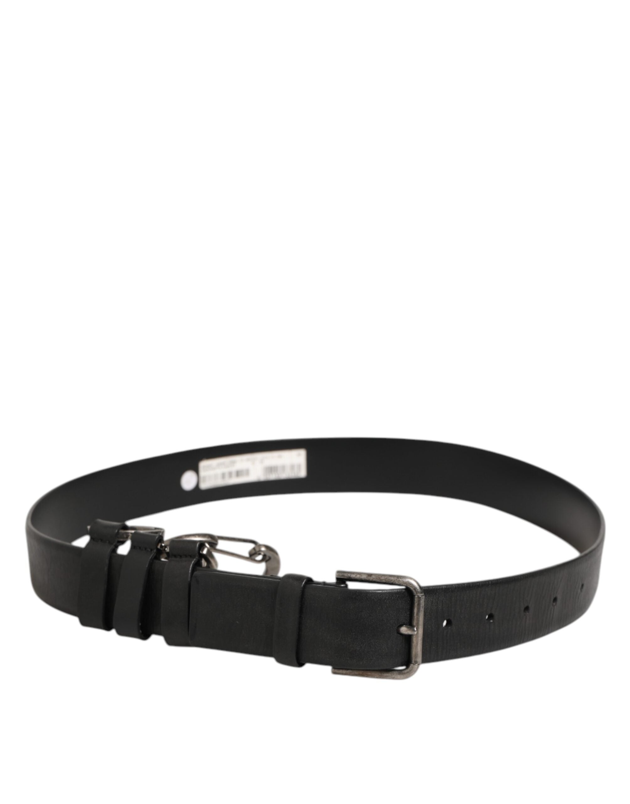 Dolce & Gabbana Black Key Ring Clip Attachments Buckle Men's Belt