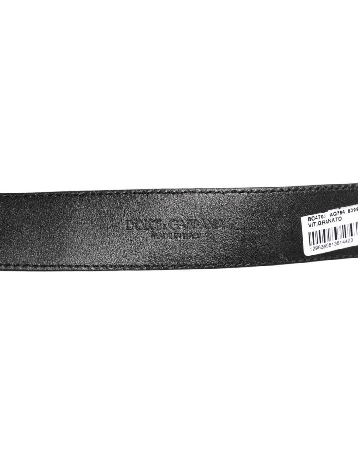 Dolce & Gabbana Black Leather Classic Metal Logo Buckle Men's Belt