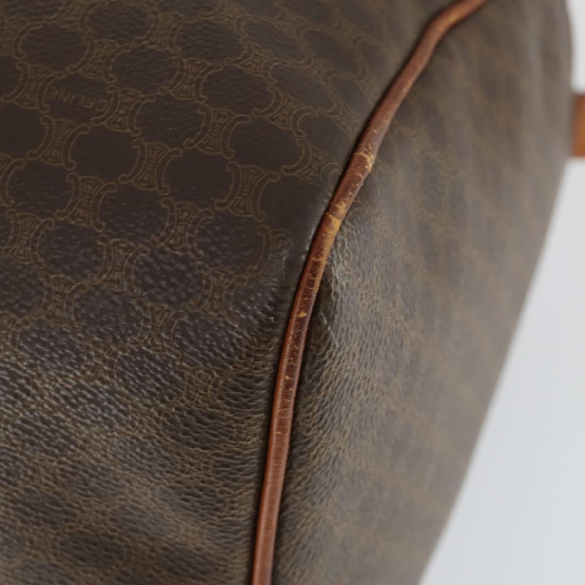 Celine Vintage Macadam Boston Canvas Brown Pvc Travel Bag Bag (Pre-Owned)