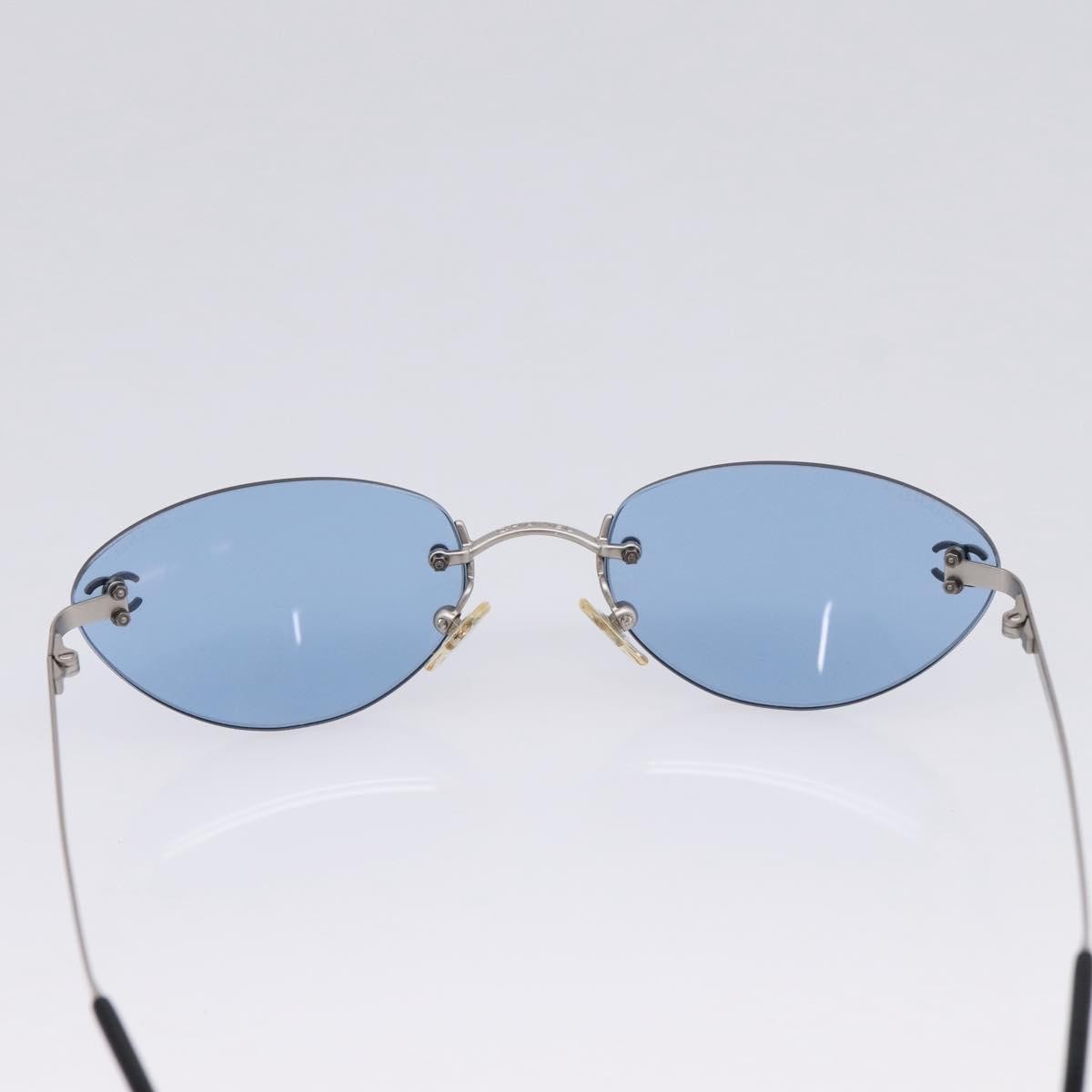 Chanel Logo Cc Metal Silver Metal Sunglasse Accessory (Pre-Owned)