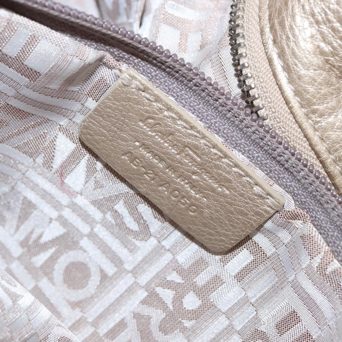 Salvatore Ferragamo Gancini Leather Gold Leather Handbag (Pre-Owned)