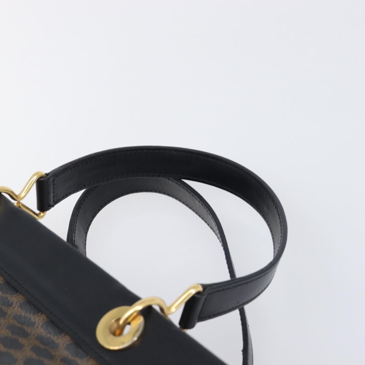 Celine Vintage Macadam Canvas Black Pvc Tote Bag Bag (Pre-Owned)