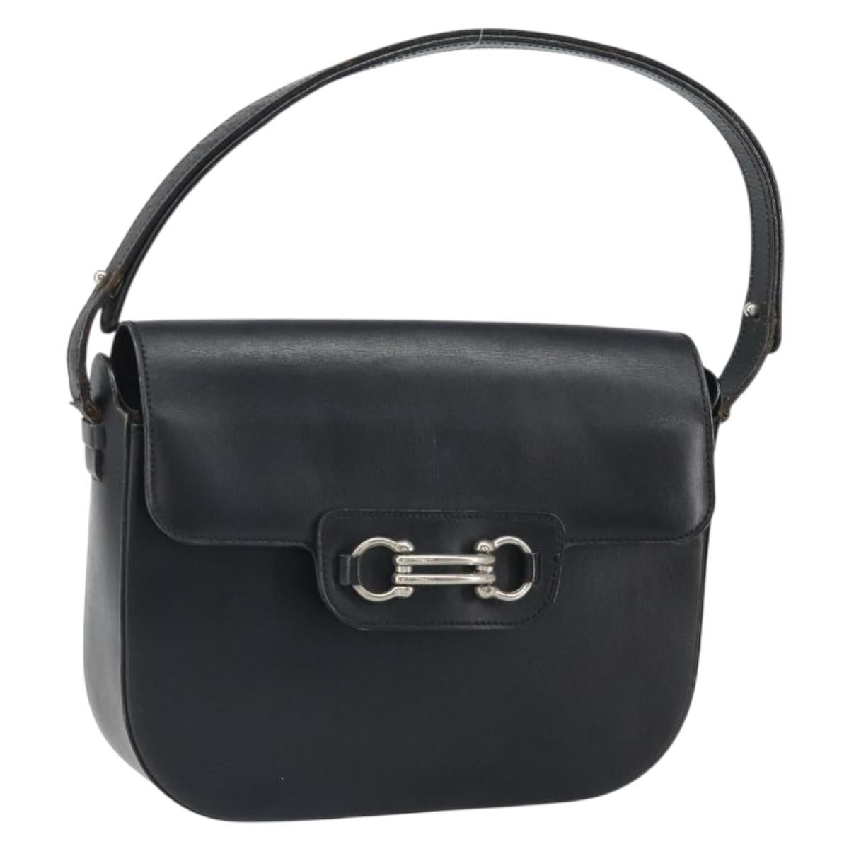 Christian Dior Shoulder Leather Black Leather Shoulder Bag Bag (Pre-Owned)