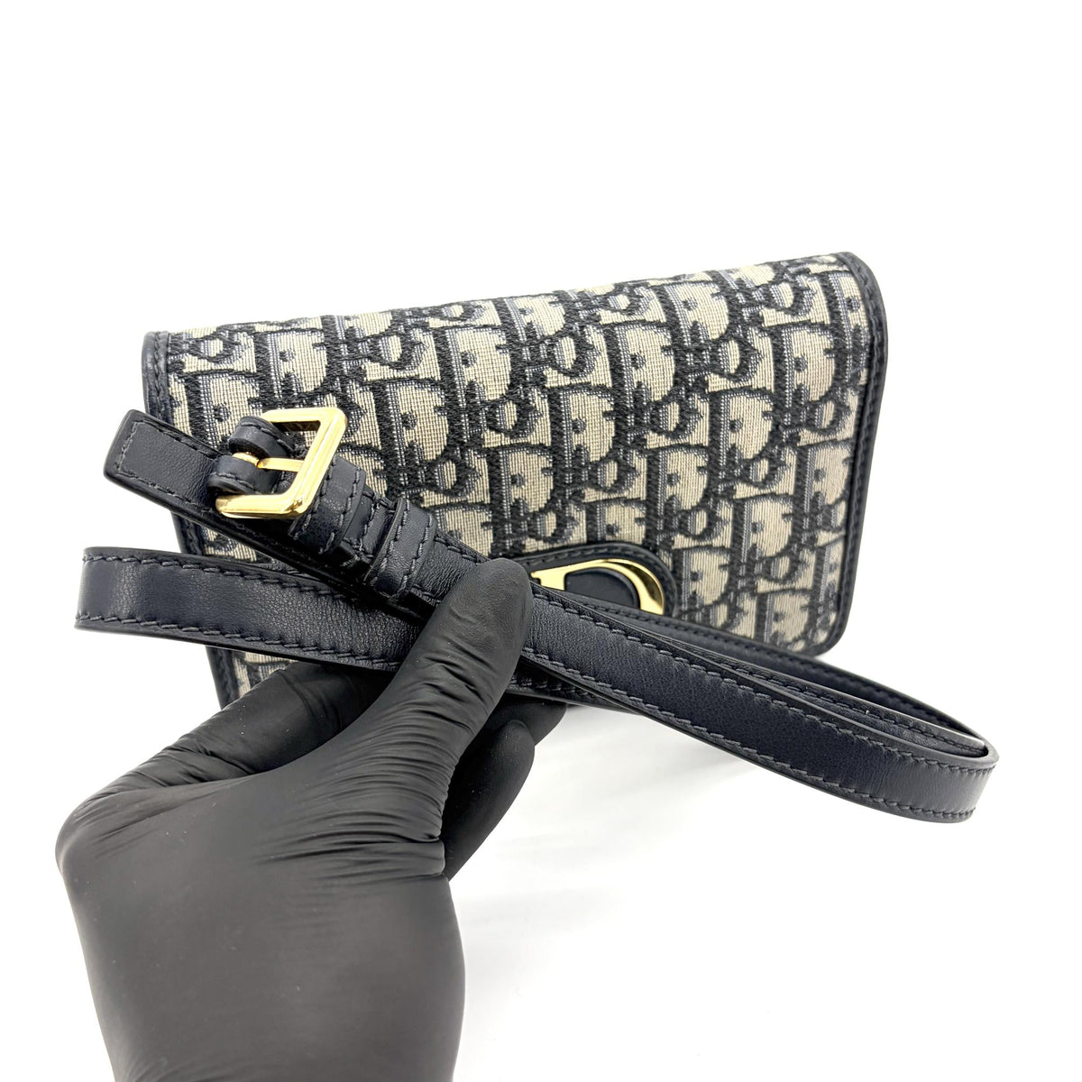 Christian Dior 30 Montaigne 2-In-1 Oblique Canvas Navy Other Clutche & Pouche Bag (Pre-Owned)