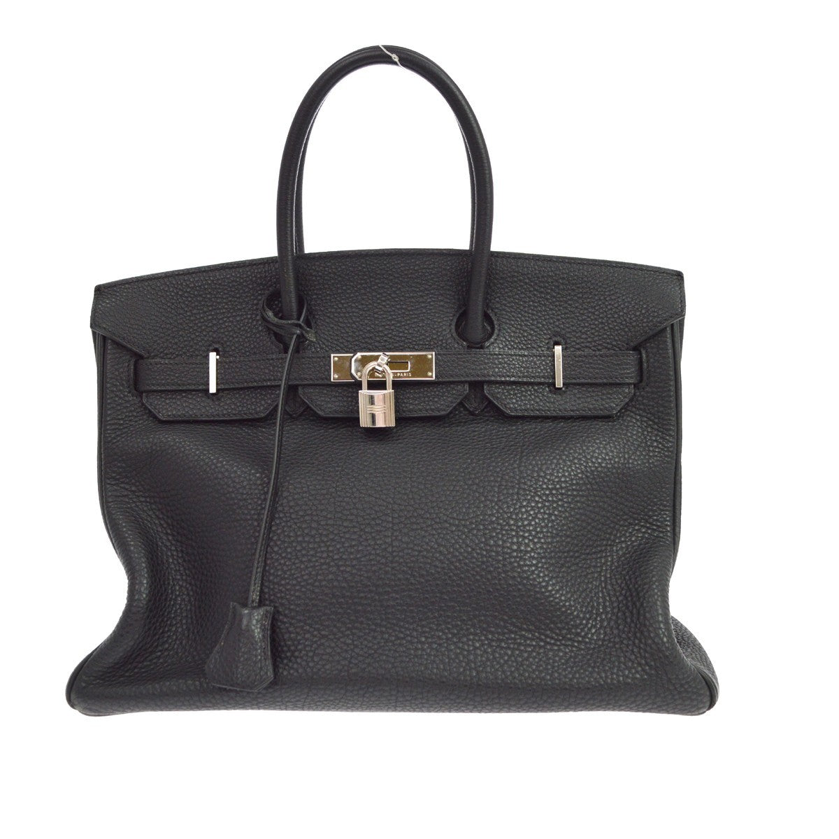 Hermes Birkin Black Togo With Palladium Hardware Black Leather Handbag (Pre-Owned)