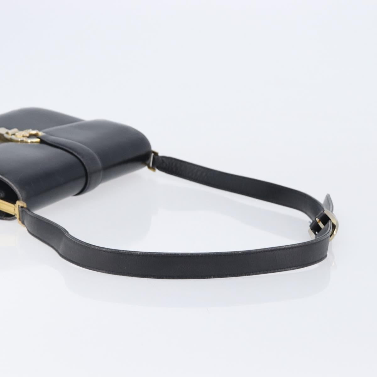 Celine Horse Carriage Leather Black Leather Shoulder Bag Bag (Pre-Owned)