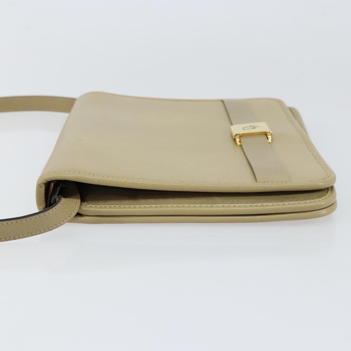 Christian Dior Vintage Leather Beige Leather Shoulder Bag Bag (Pre-Owned)