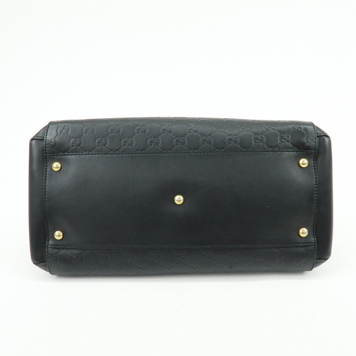 Gucci Soft Signature Convertible Top Handle Guccissima Leather Black Leather Handbag (Pre-Owned)