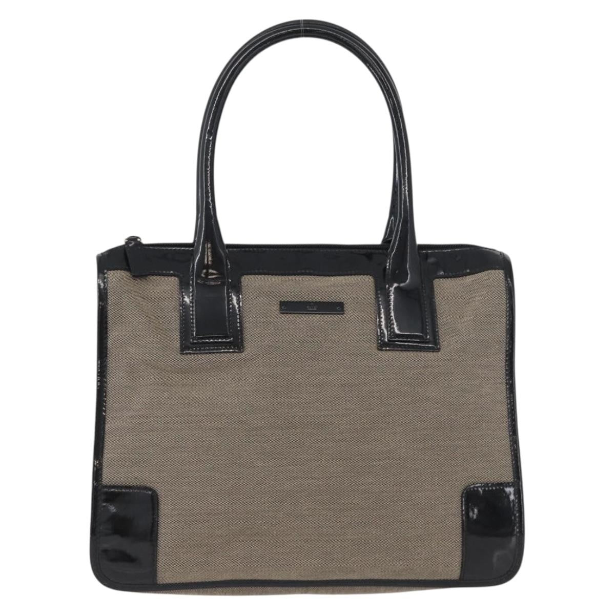 Gucci Vintage Tote Canvas Beige Canvas Tote Bag Bag (Pre-Owned)