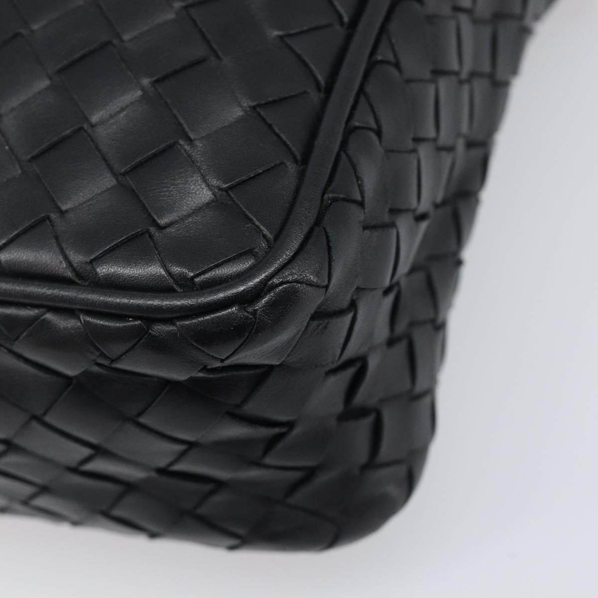 Bottega Veneta Front Pocket Messenger Intrecciato Nappa Black Leather Shoulder Bag Bag (Pre-Owned)
