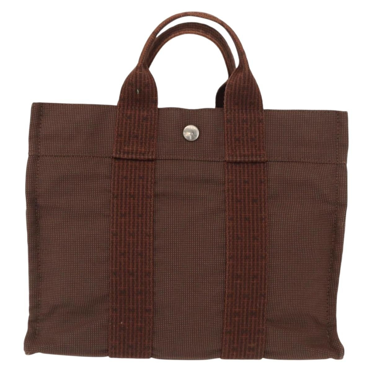 Hermes Fourre-Tout Herline Canvas Brown Canvas Tote Bag Bag (Pre-Owned)