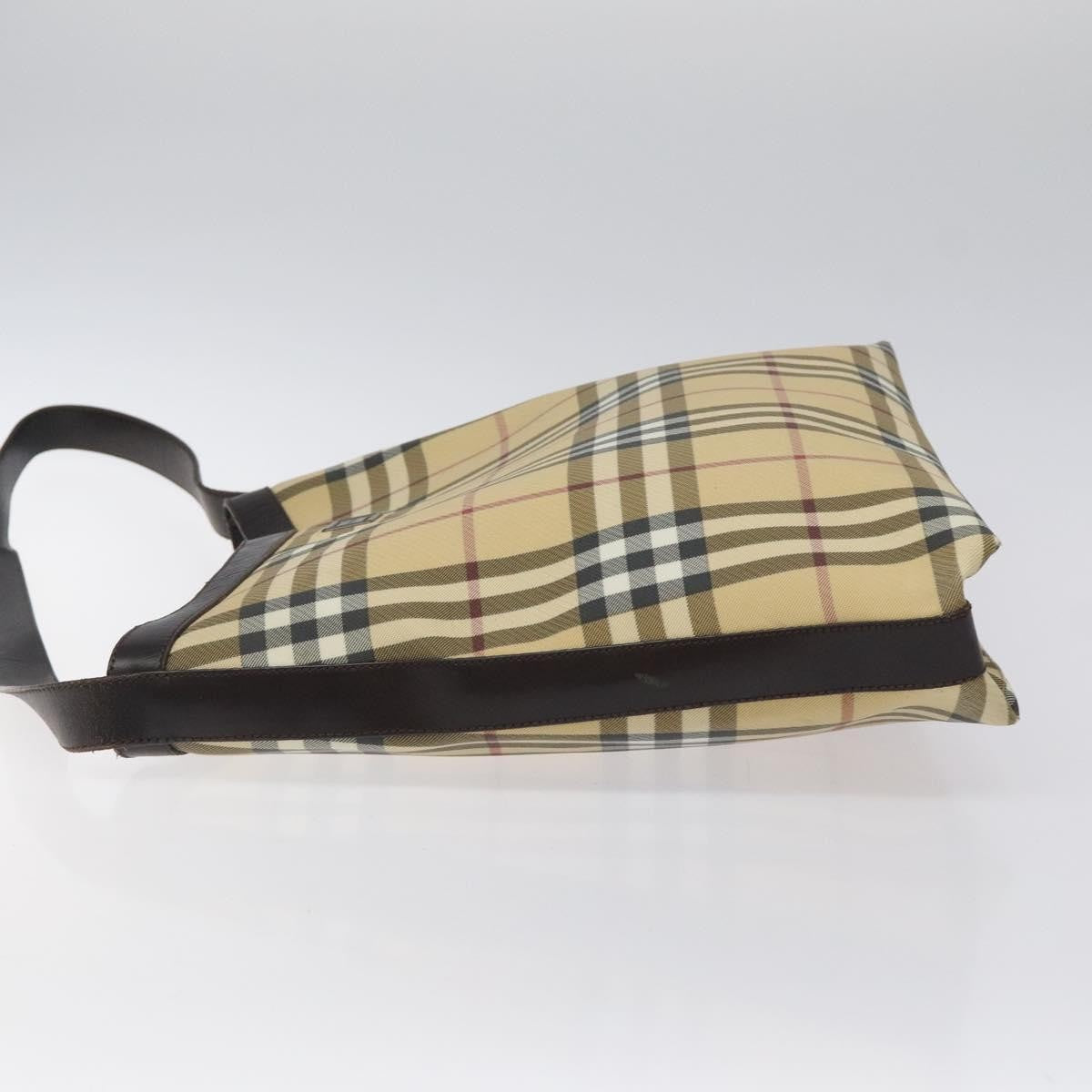 Burberry Nova Check Canvas And Leather Beige Canvas Shoulder Bag Bag (Pre-Owned)